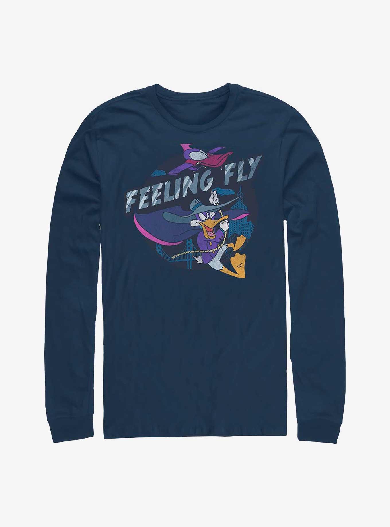 Disney Darkwing Duck Darwing Fly Long Sleeve T-Shirt, NAVY, hi-res