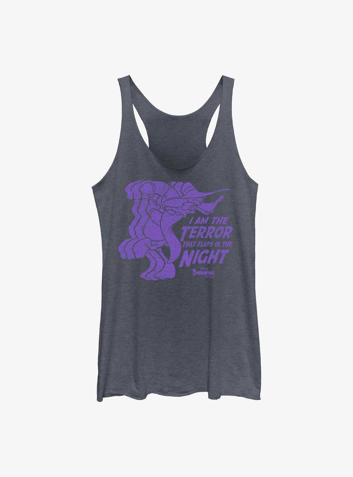 Disney Darkwing Duck The Terror Repeat Raw Edge Girls Tank, NAVY HTR, hi-res