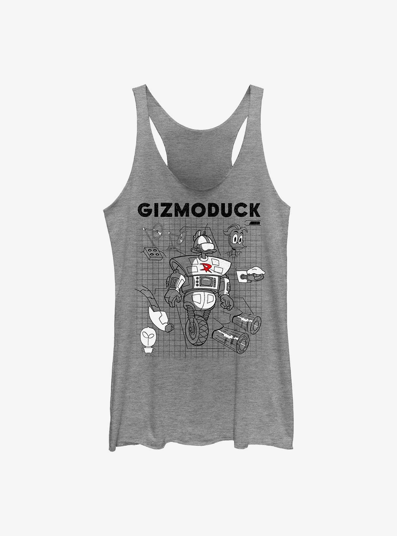 Disney Ducktales Gizomoduck Schematic Raw Edge Girls Tank, GRAY HTR, hi-res