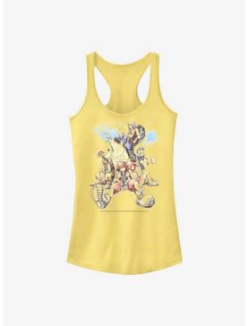Disney Kingdom Hearts Group In The Clouds Girls Tank, , hi-res