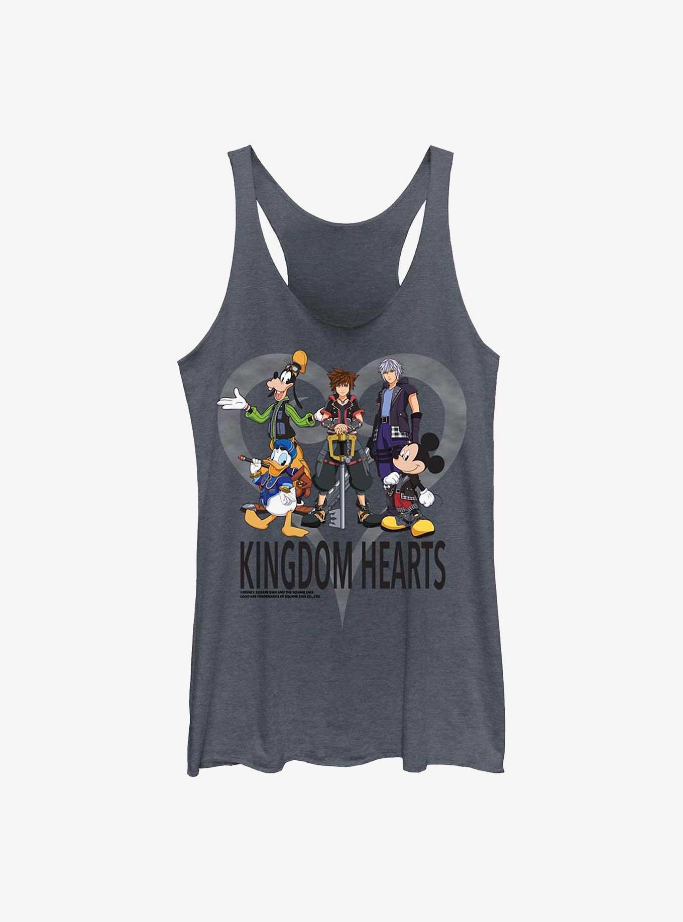 Disney Kingdom Hearts Heart Frame Girls Tank, NAVY HTR, hi-res