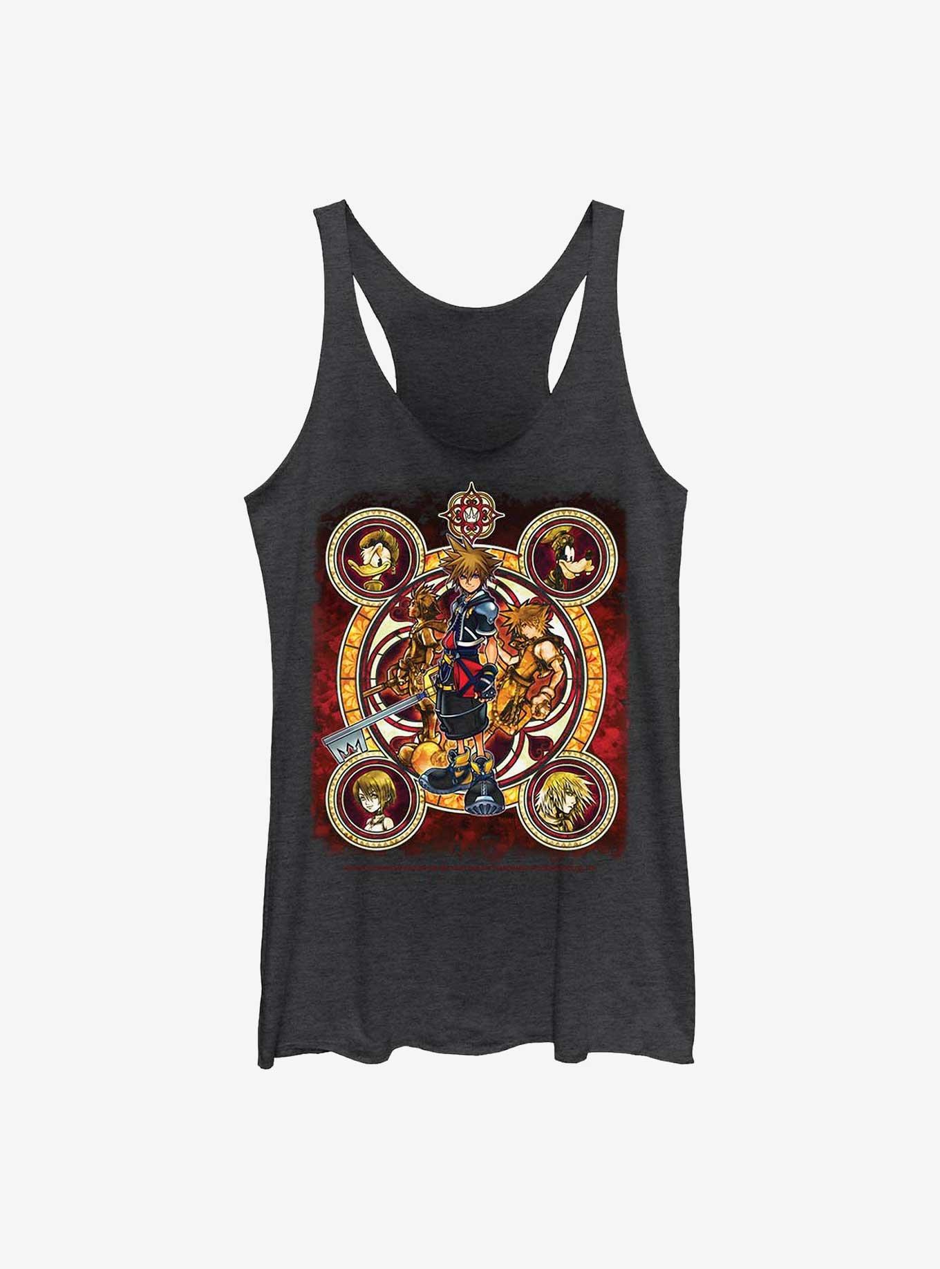 Disney Kingdom Hearts Group Circle Kingdom Girls Tank, BLK HTR, hi-res