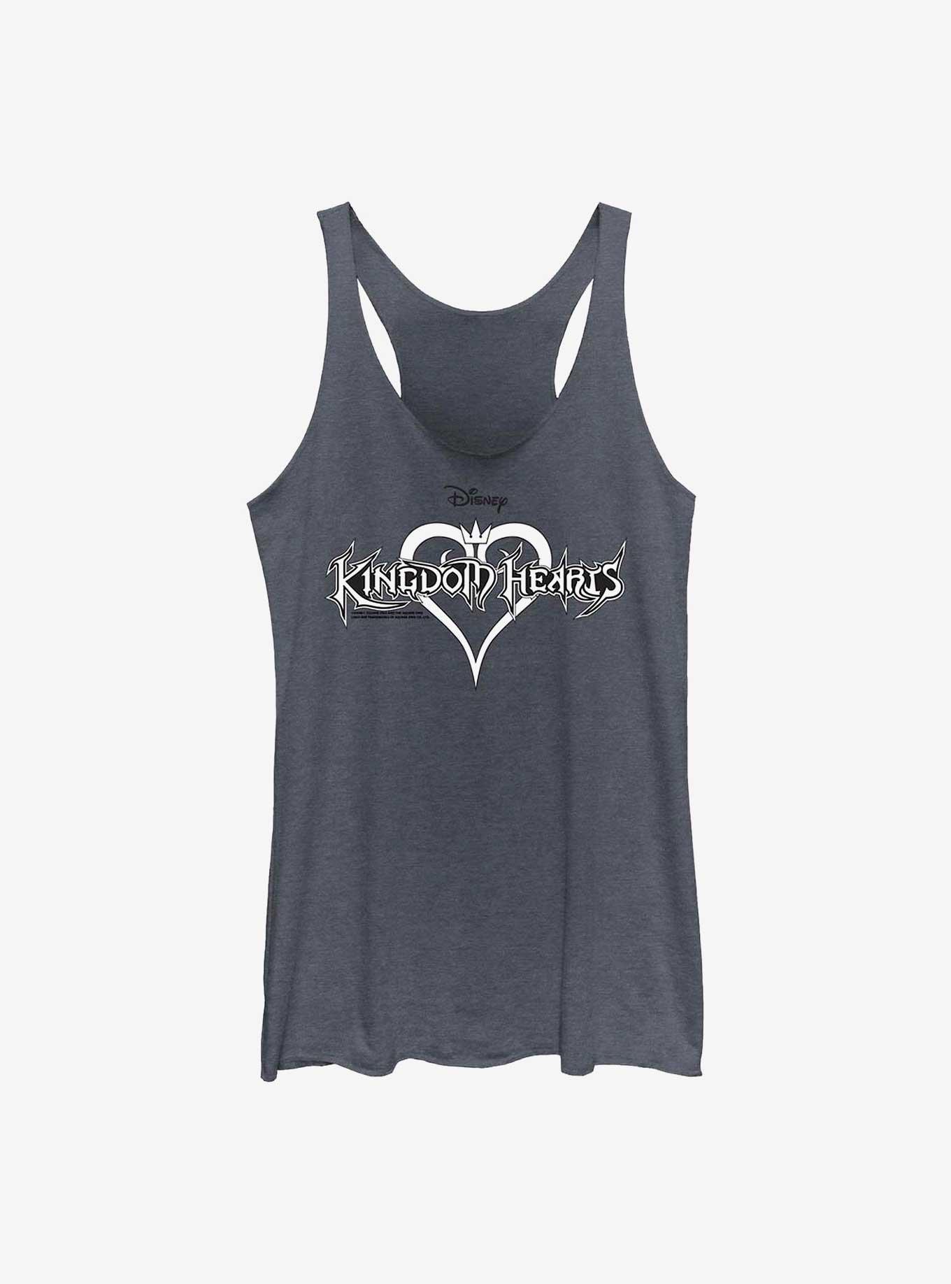 Disney Kingdom Hearts Logo Girls Tank, NAVY HTR, hi-res