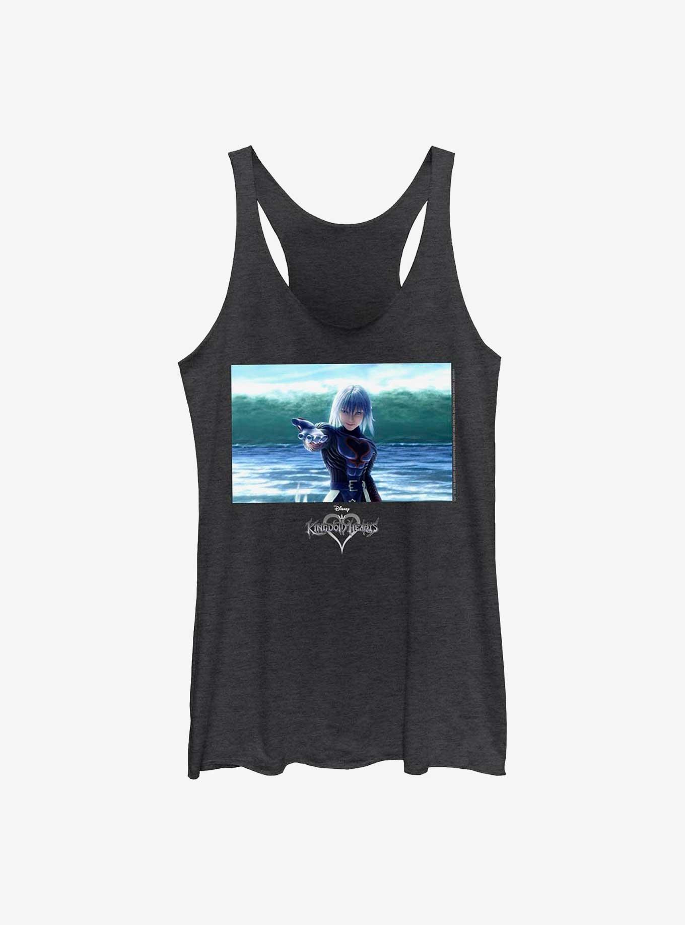 Disney Kingdom Hearts Riku In Water Girls Tank, BLK HTR, hi-res