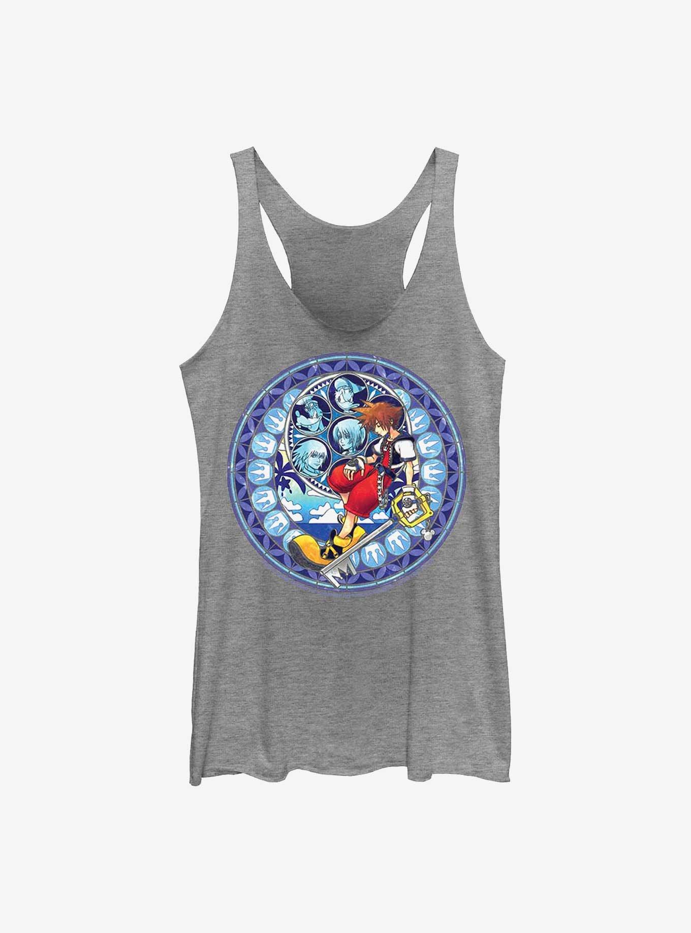 Disney Kingdom Hearts Stained Glass Sora Girls Tank, GRAY HTR, hi-res