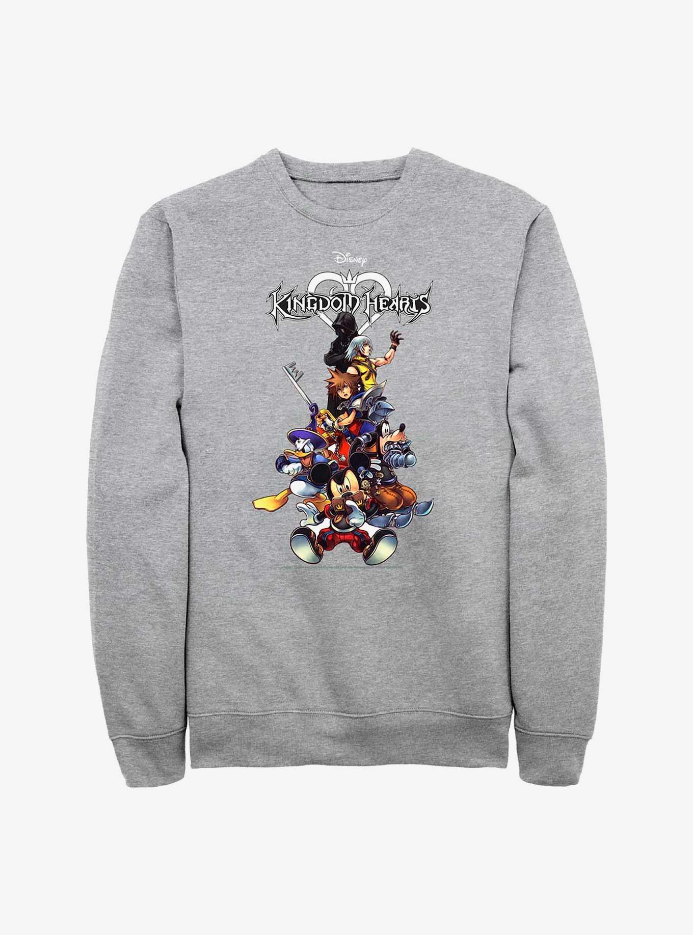 Disney Kingdom Hearts Group With Logo Crew Sweatshirt, ATH HTR, hi-res