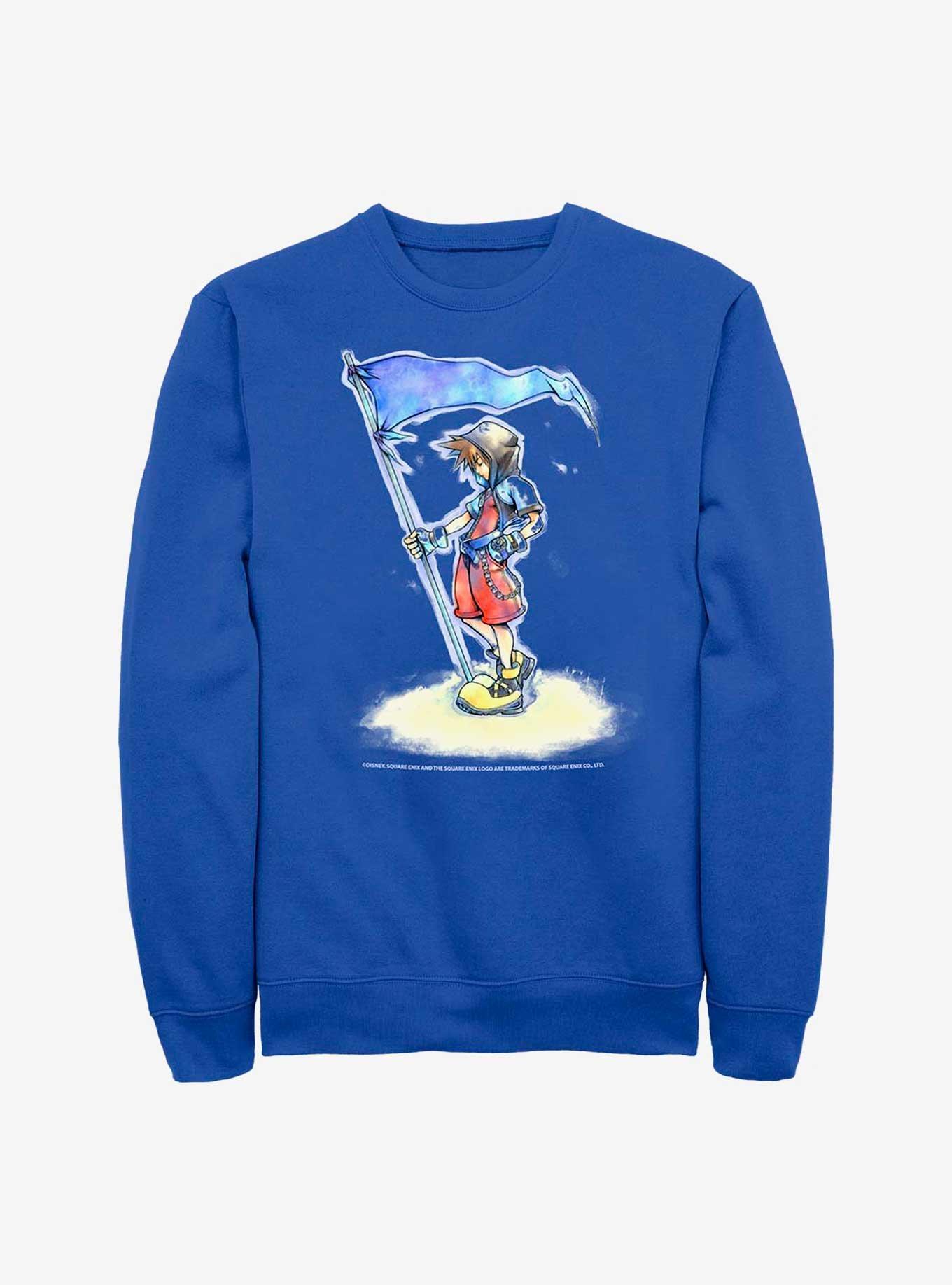 Disney Kingdom Hearts Sora With Flag Crew Sweatshirt, ROYAL, hi-res