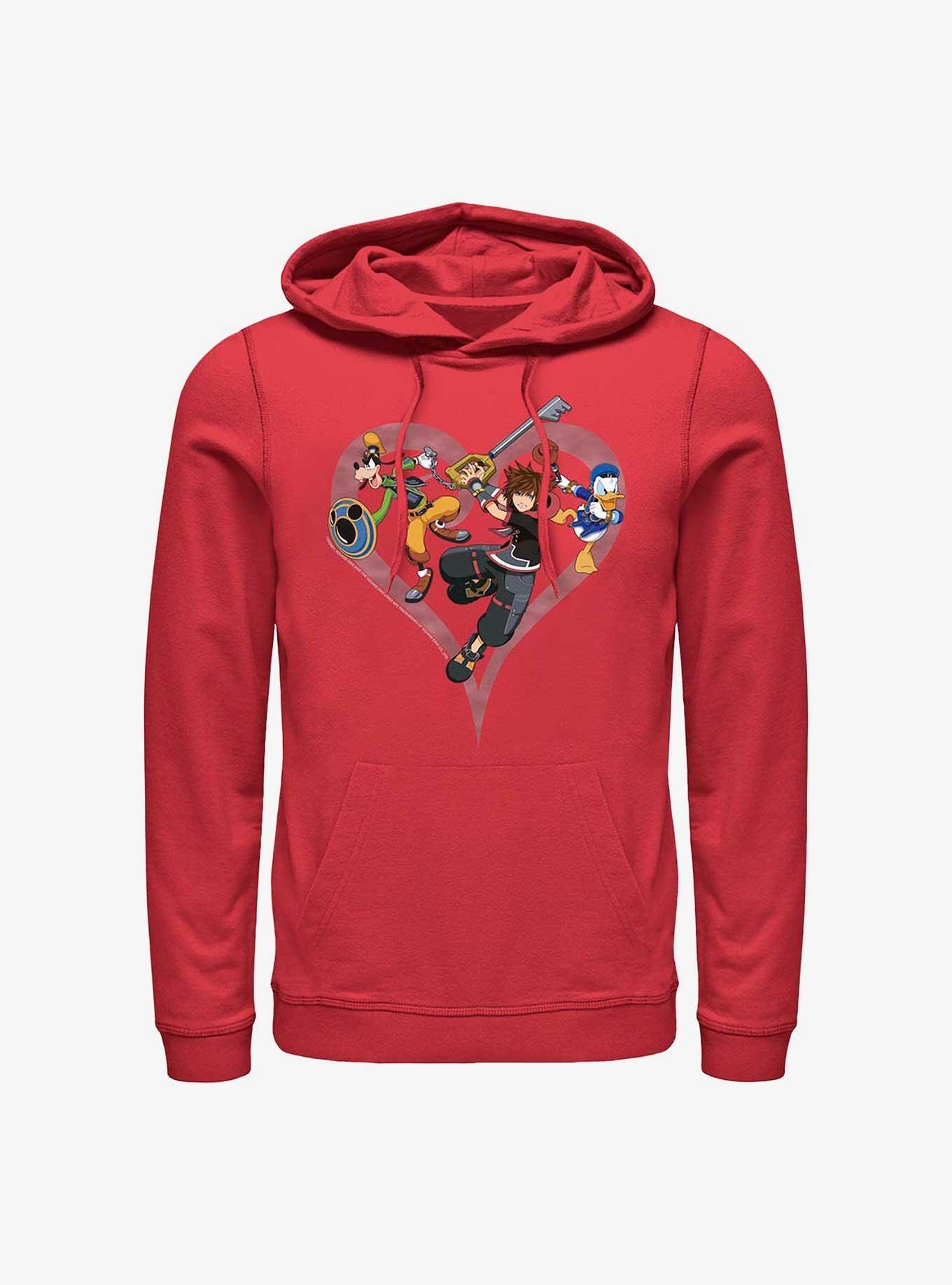 Disney Kingdom Hearts Sora Goofy Donald Hoodie, RED, hi-res