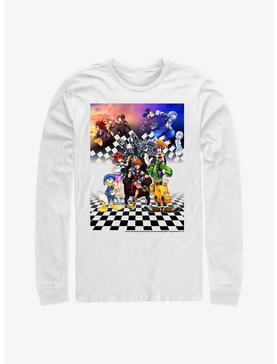 Disney Kingdom Hearts Group Checkers Long-Sleeve T-Shirt, WHITE, hi-res