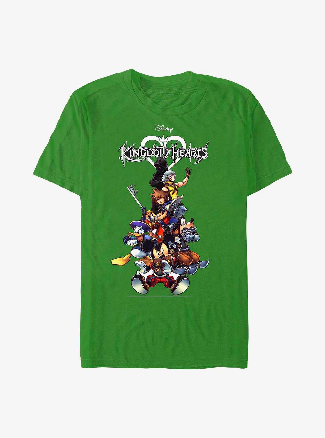 Disney Kingdom Hearts Group With Logo T-Shirt - GREEN | Hot Topic