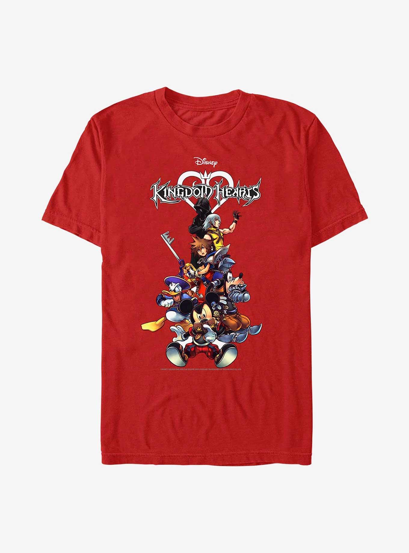 Disney Kingdom Hearts Group With Logo T-Shirt, RED, hi-res
