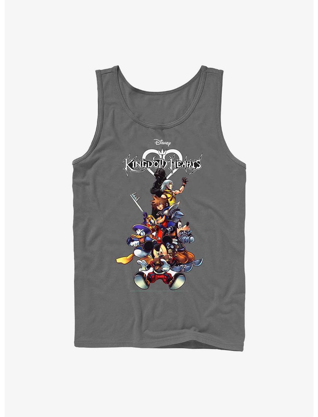 Disney Kingdom Hearts Group With Logo Tank, CHARCOAL, hi-res