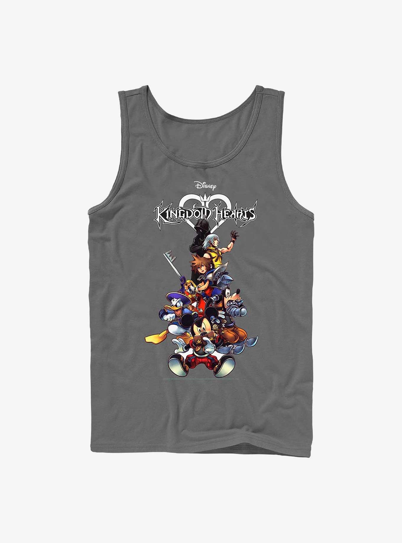 Disney Kingdom Hearts Group With Logo Tank, CHARCOAL, hi-res