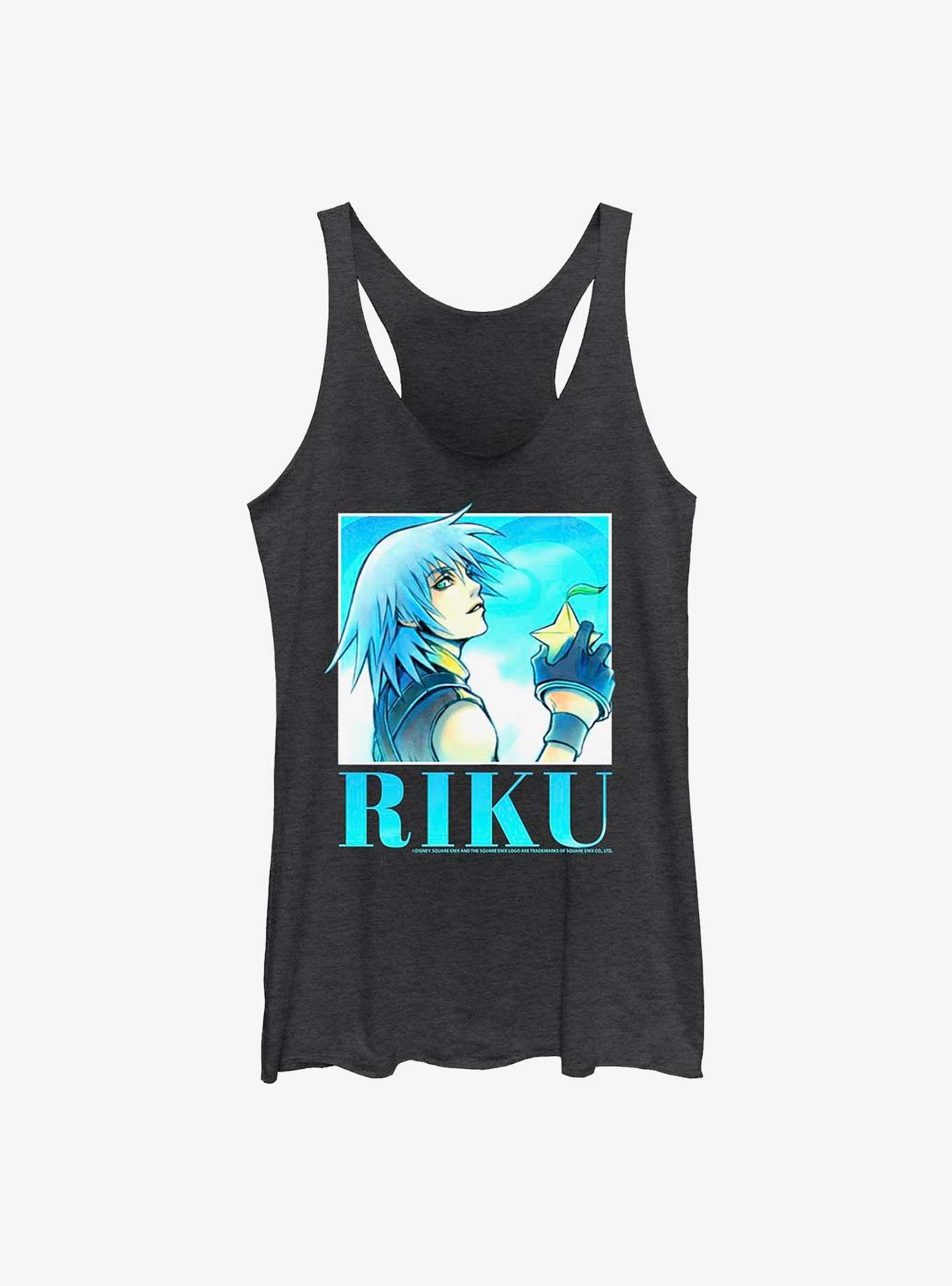 Disney Kingdom Hearts Riku Heart Throb Girls Tank, BLK HTR, hi-res