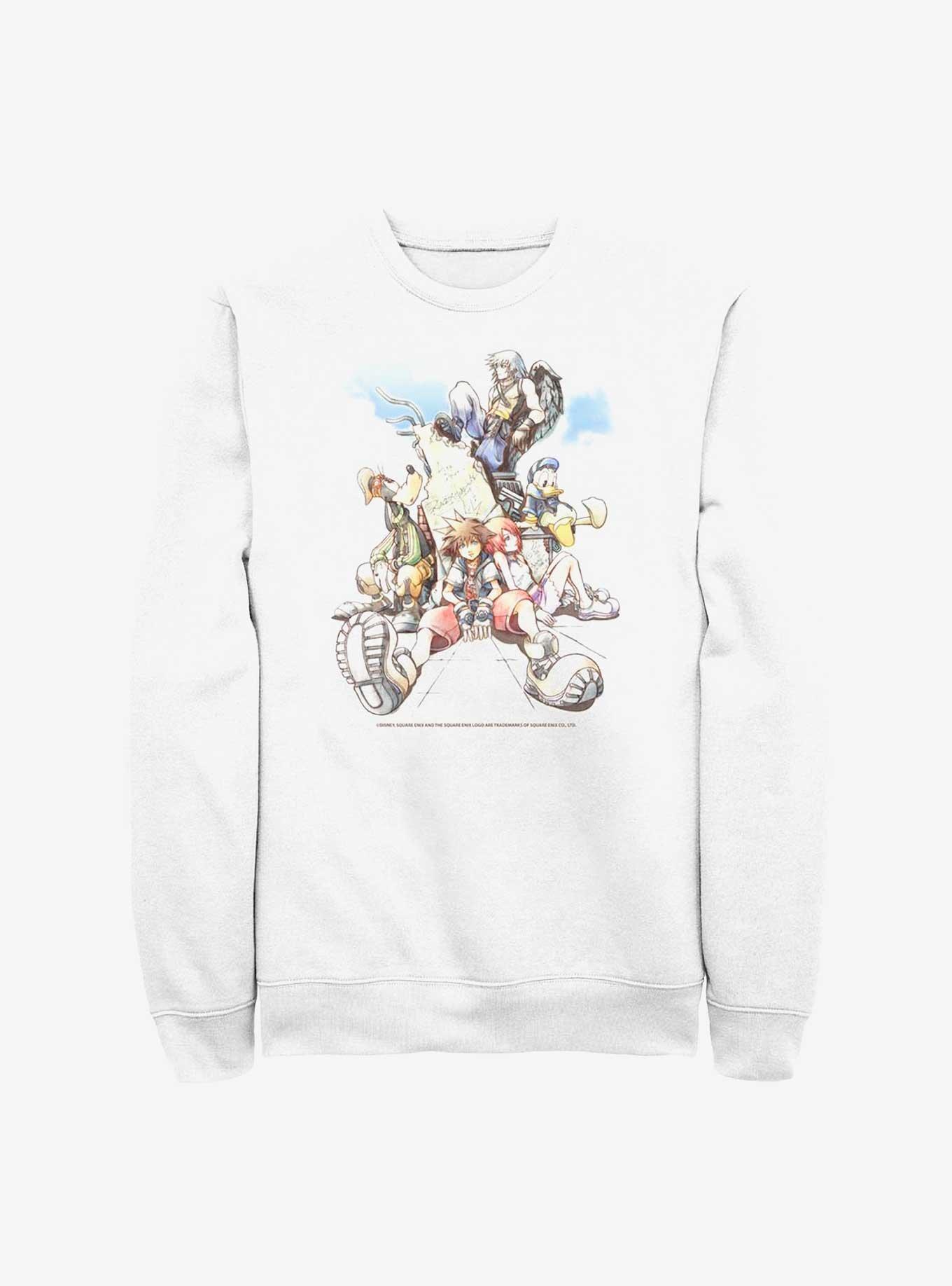 Disney Kingdom Hearts Group In The Clouds Crew Sweatshirt, , hi-res