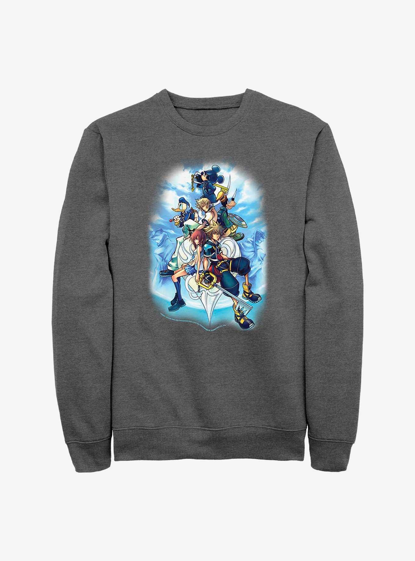 Disney Kingdom Hearts Sky Group Crew Sweatshirt, CHAR HTR, hi-res