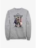 Disney Kingdom Hearts Sora Japanese Text Group Crew Sweatshirt, ATH HTR, hi-res
