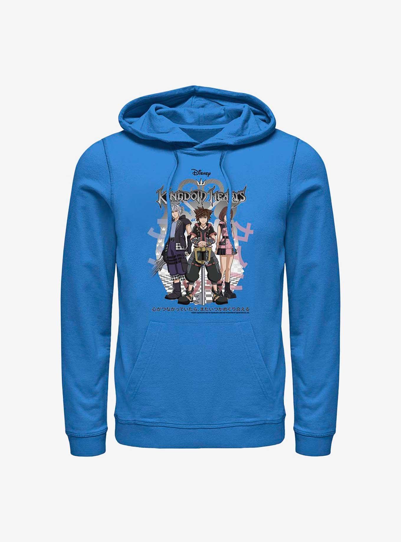 Disney Kingdom Hearts Sora Japanese Text Group Hoodie - BLUE | Hot Topic