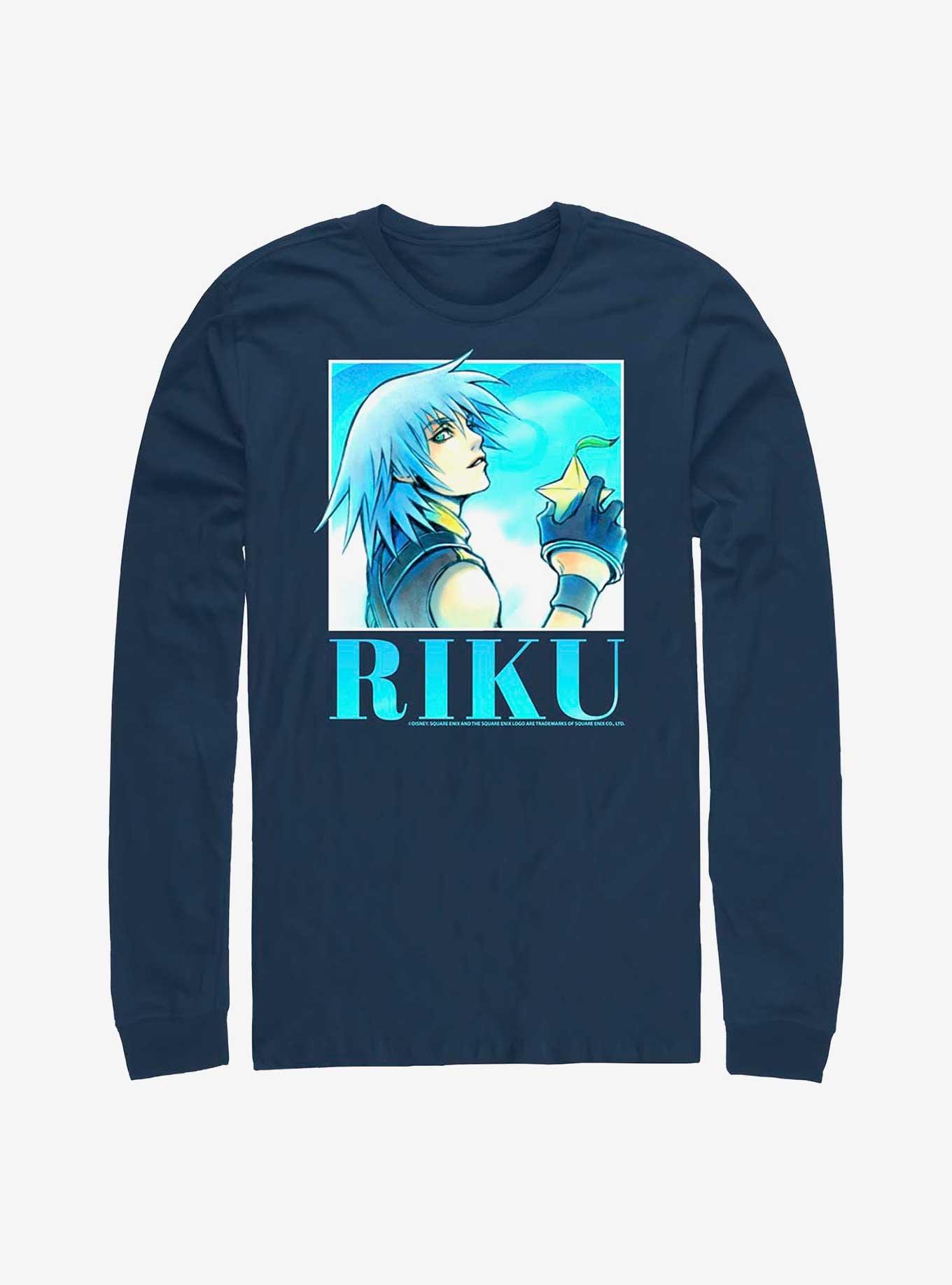 Disney Kingdom Hearts Riku Heart Throb Long-Sleeve T-Shirt, NAVY, hi-res