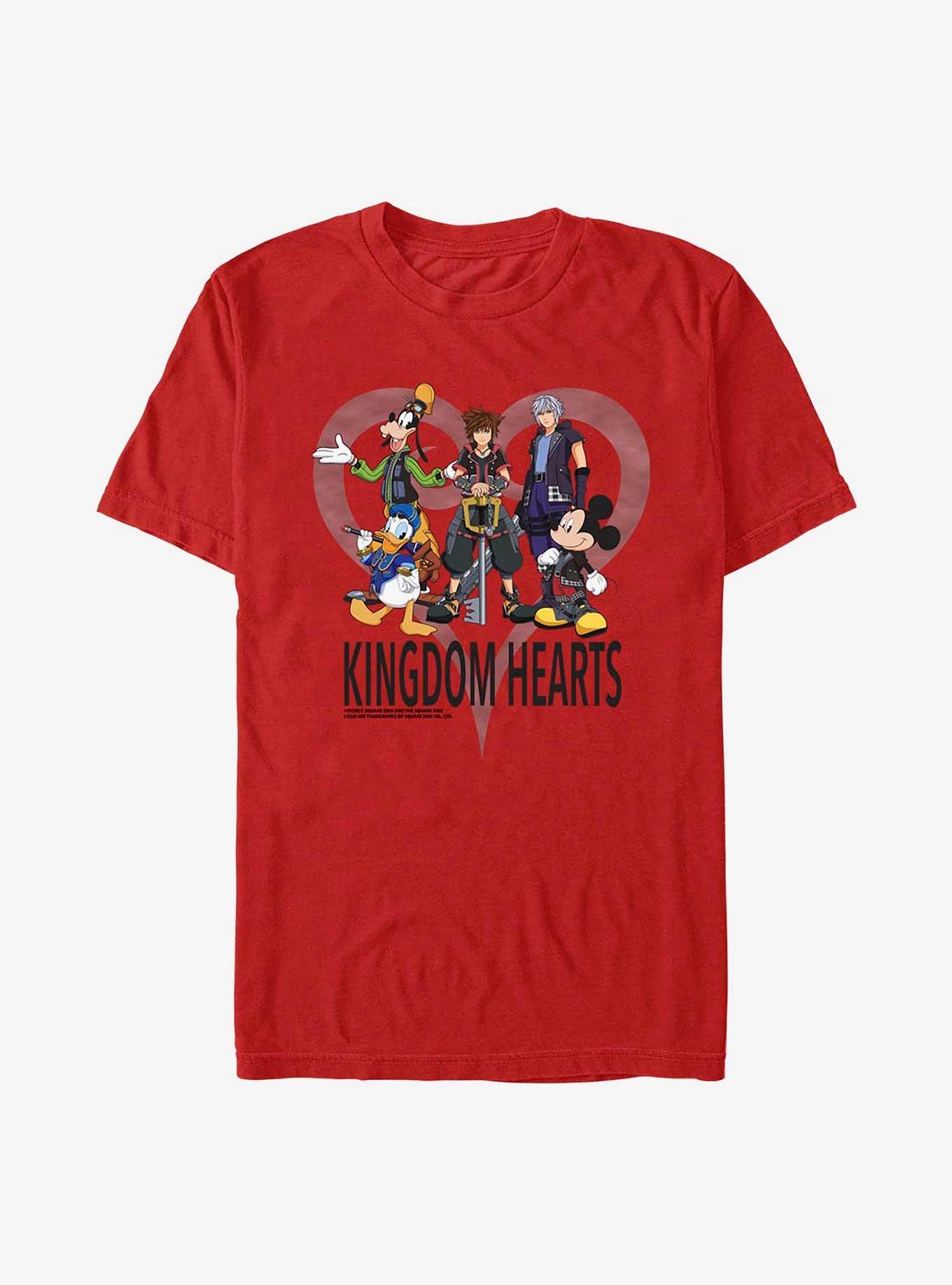 Disney Kingdom Hearts Heart Frame T-Shirt, RED, hi-res view 1