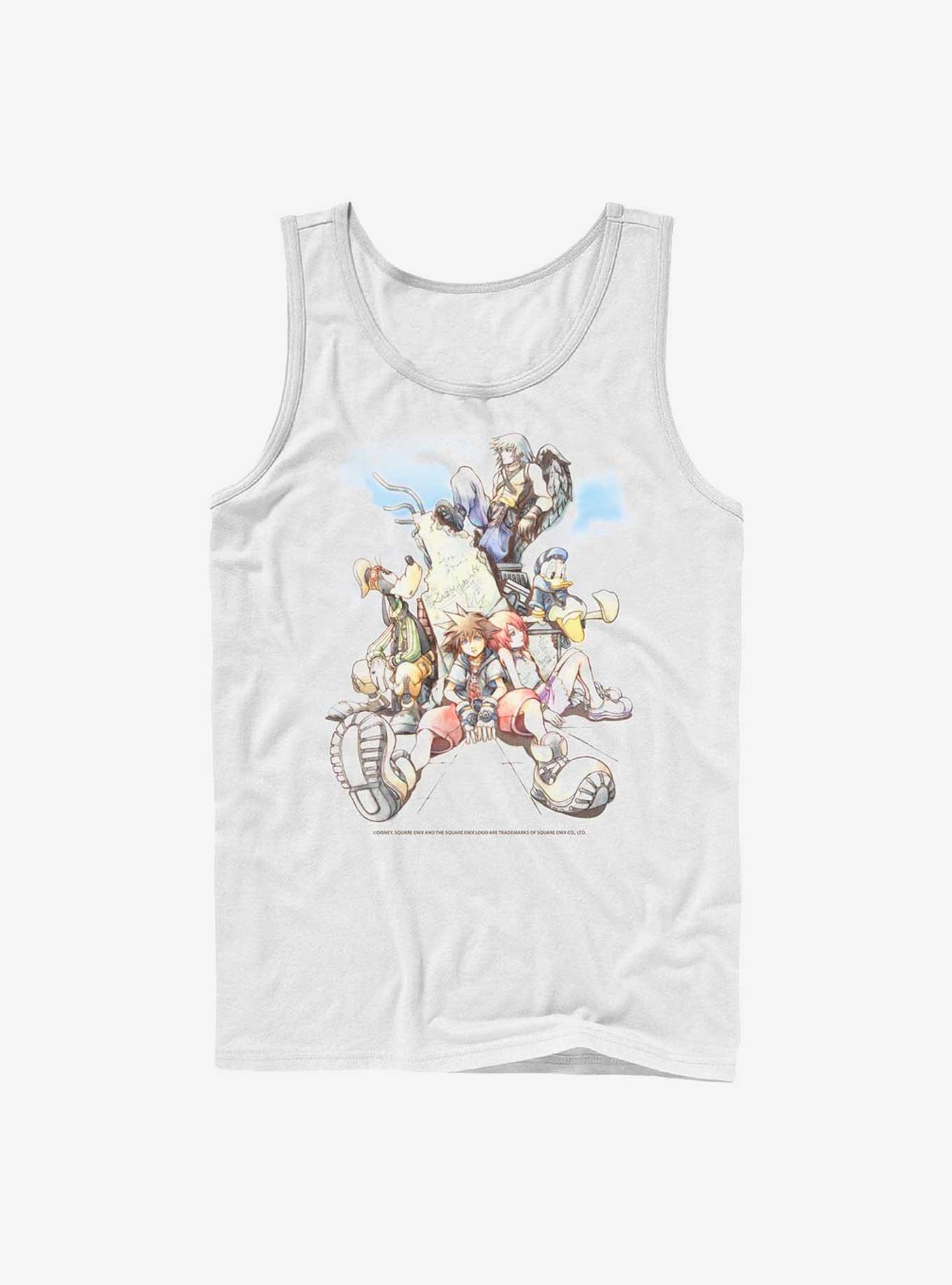 Disney Kingdom Hearts Group In The Clouds Tank, WHITE, hi-res
