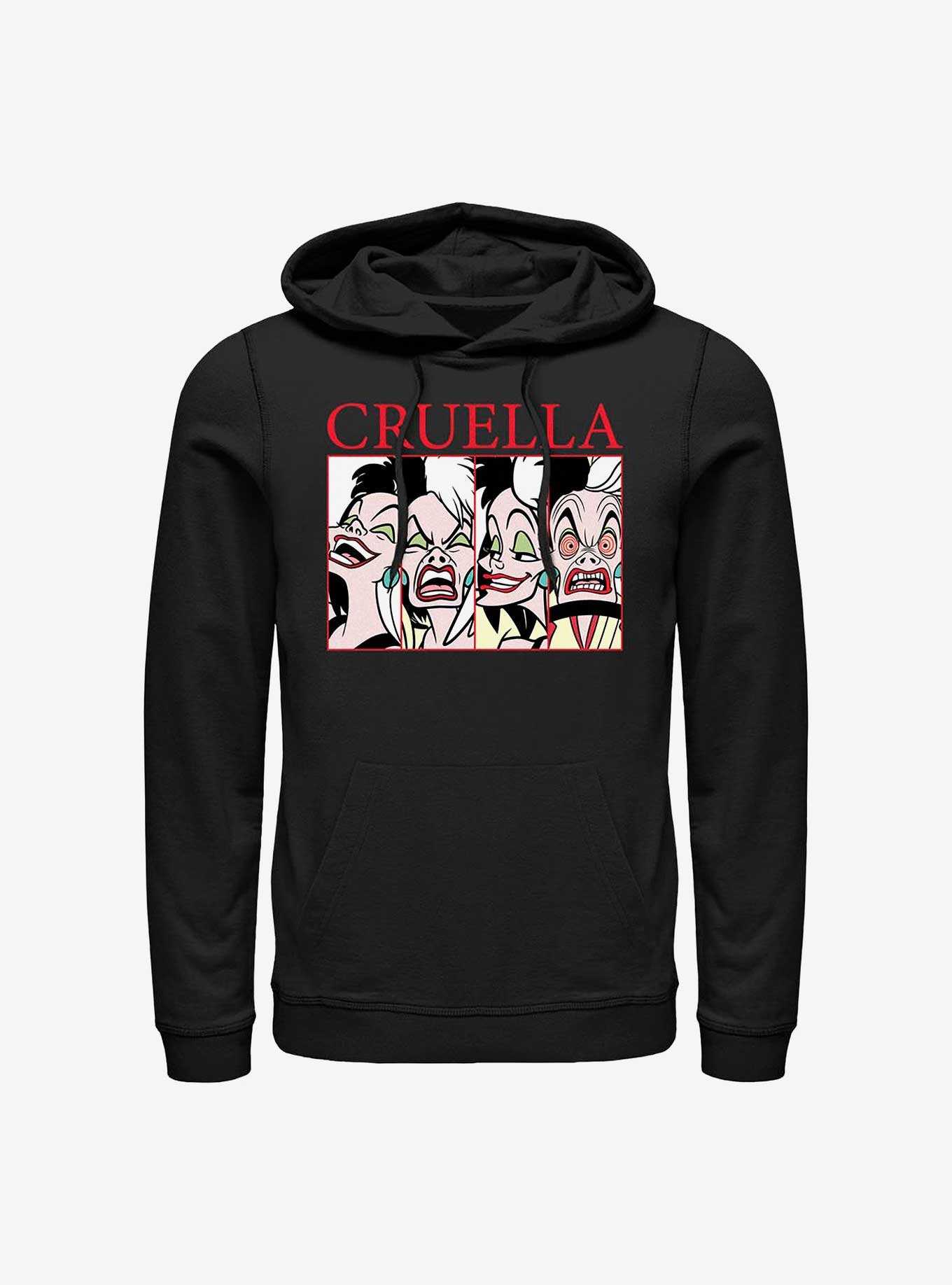 Disney Cruella Cruel Expressions Hoodie BLACK Hot Topic