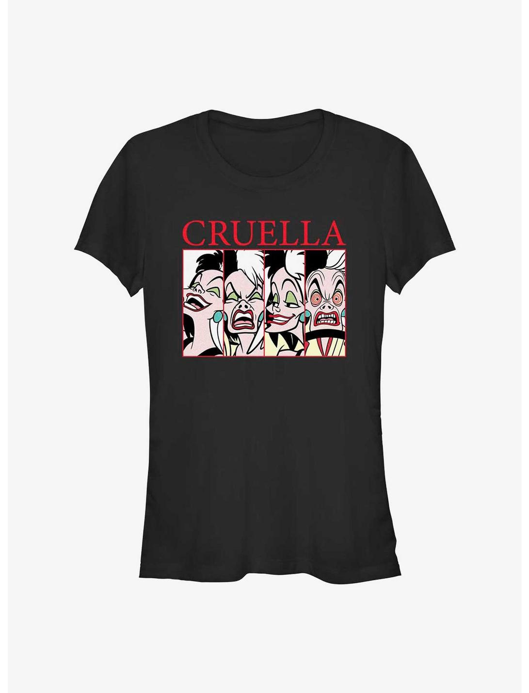 Disney Cruella Cruel Expressions Girls T-Shirt, BLACK, hi-res