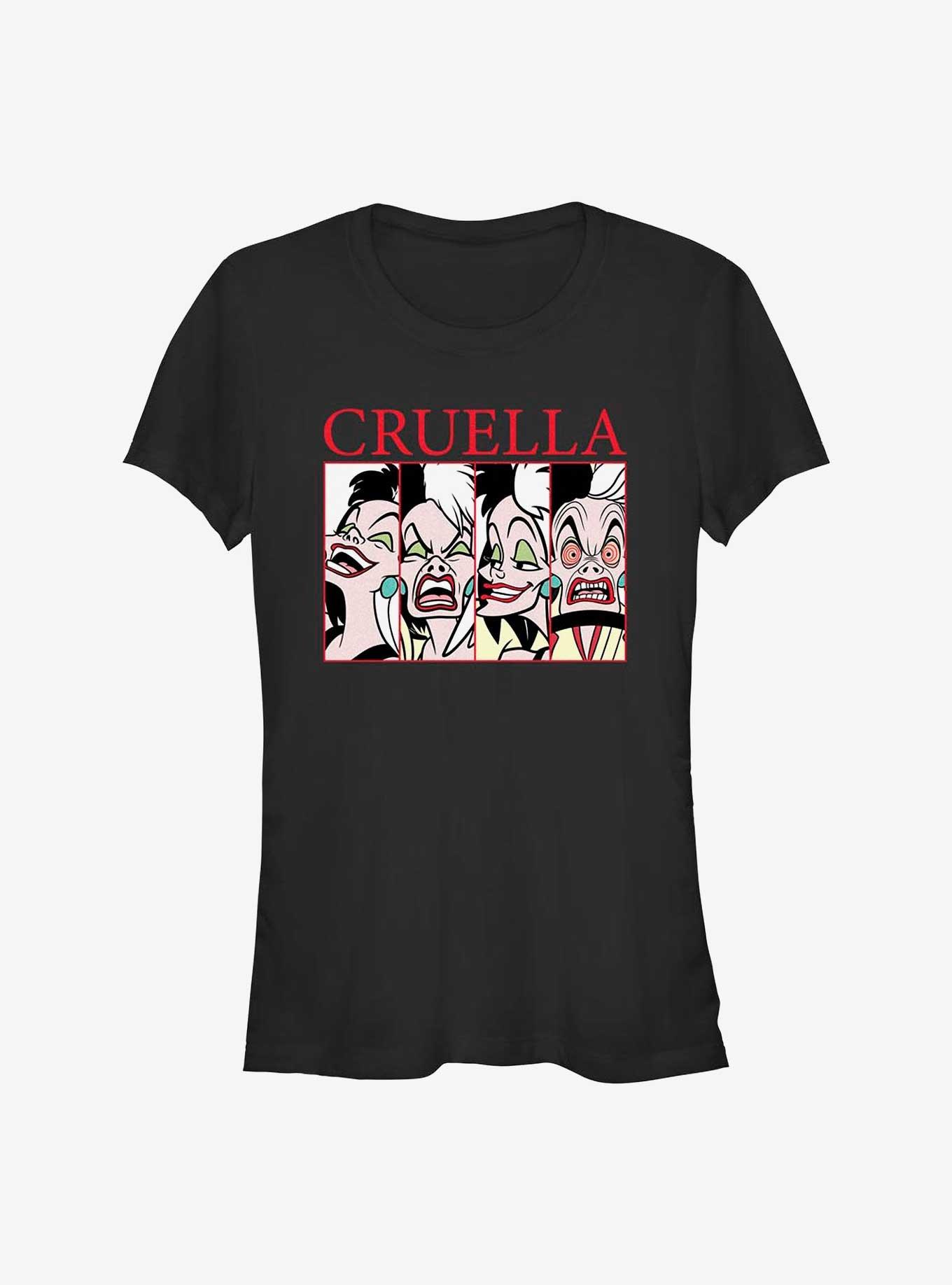 Disney Cruella Cruel Expressions Girls T-Shirt, BLACK, hi-res