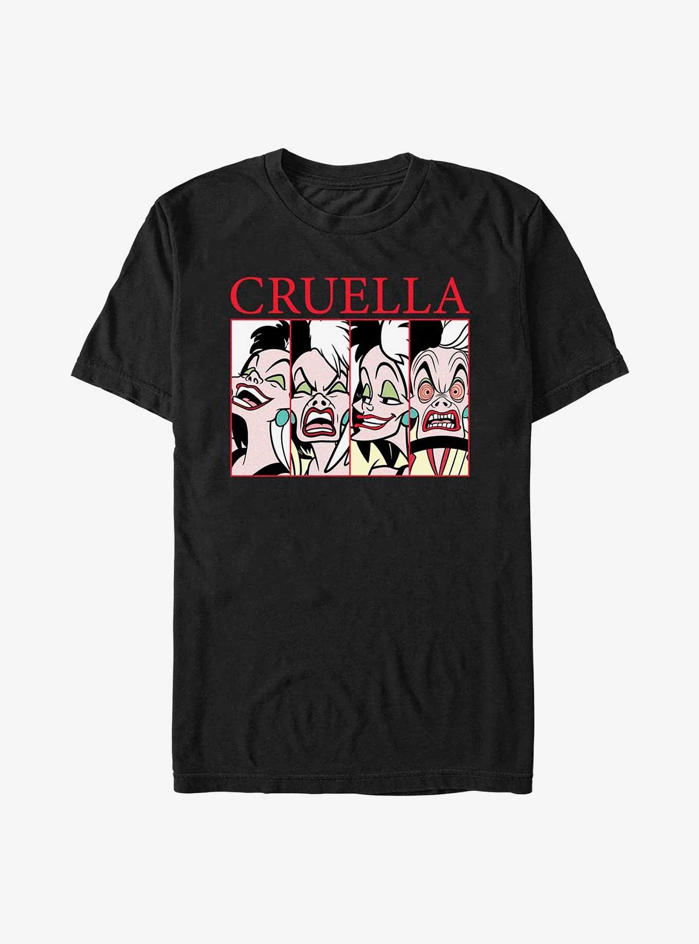 Disney Cruella Cruel Expressions T-Shirt, BLACK, hi-res