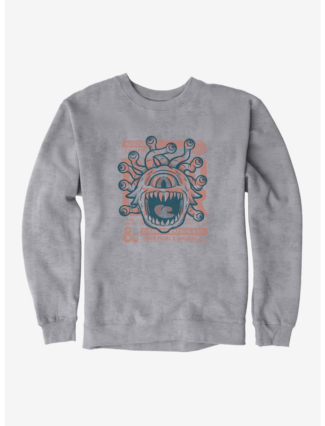 Dungeons & Dragons Disentegration Ray Retro Competition Cards Sweatshirt, HEATHER GREY, hi-res