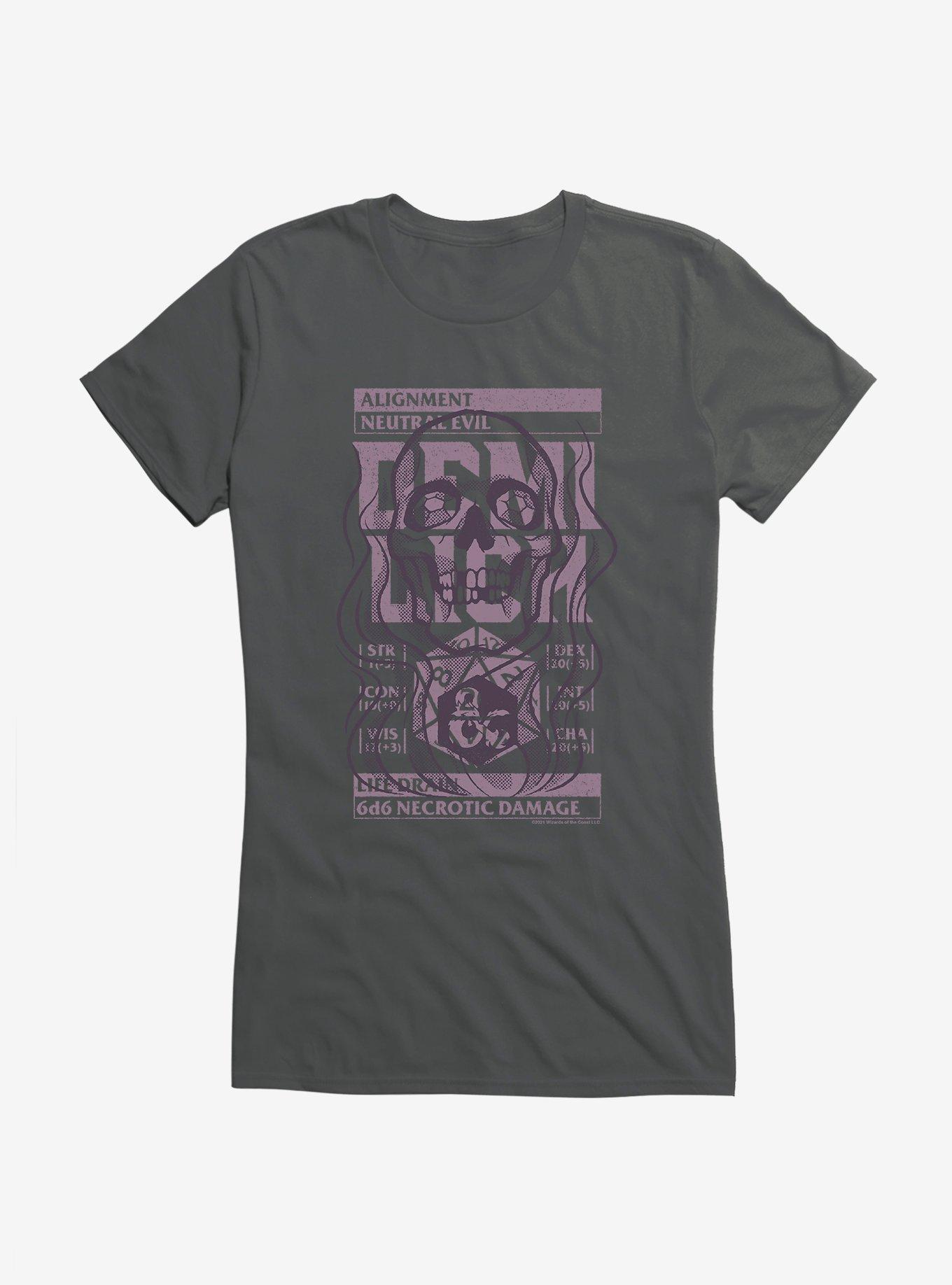 Dungeons & Dragons Life Drain Retro Competition Cards Girls T-Shirt, CHARCOAL, hi-res