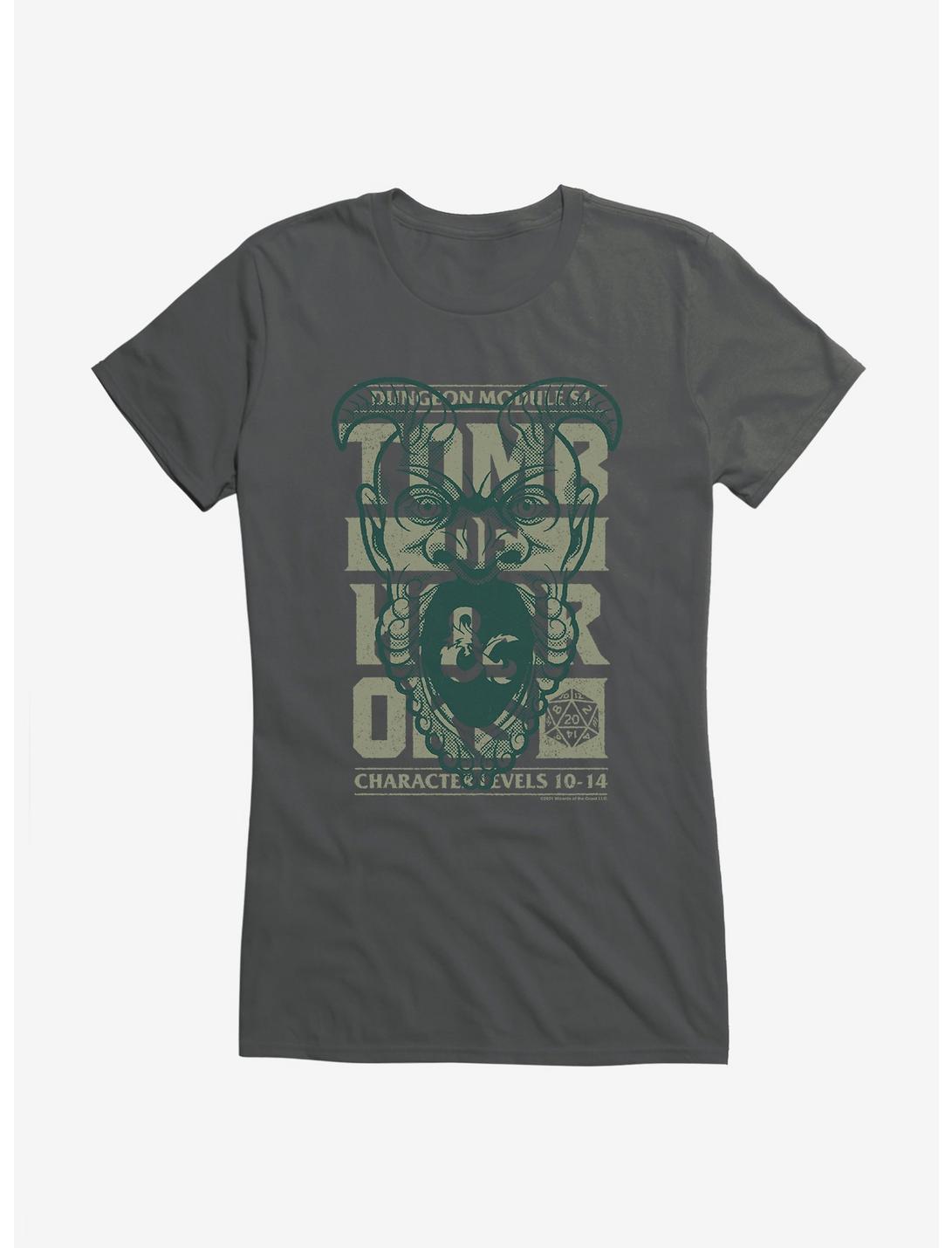 Dungeons & Dragons Tomb Hour Retro Competition Cards Girls T-Shirt, CHARCOAL, hi-res