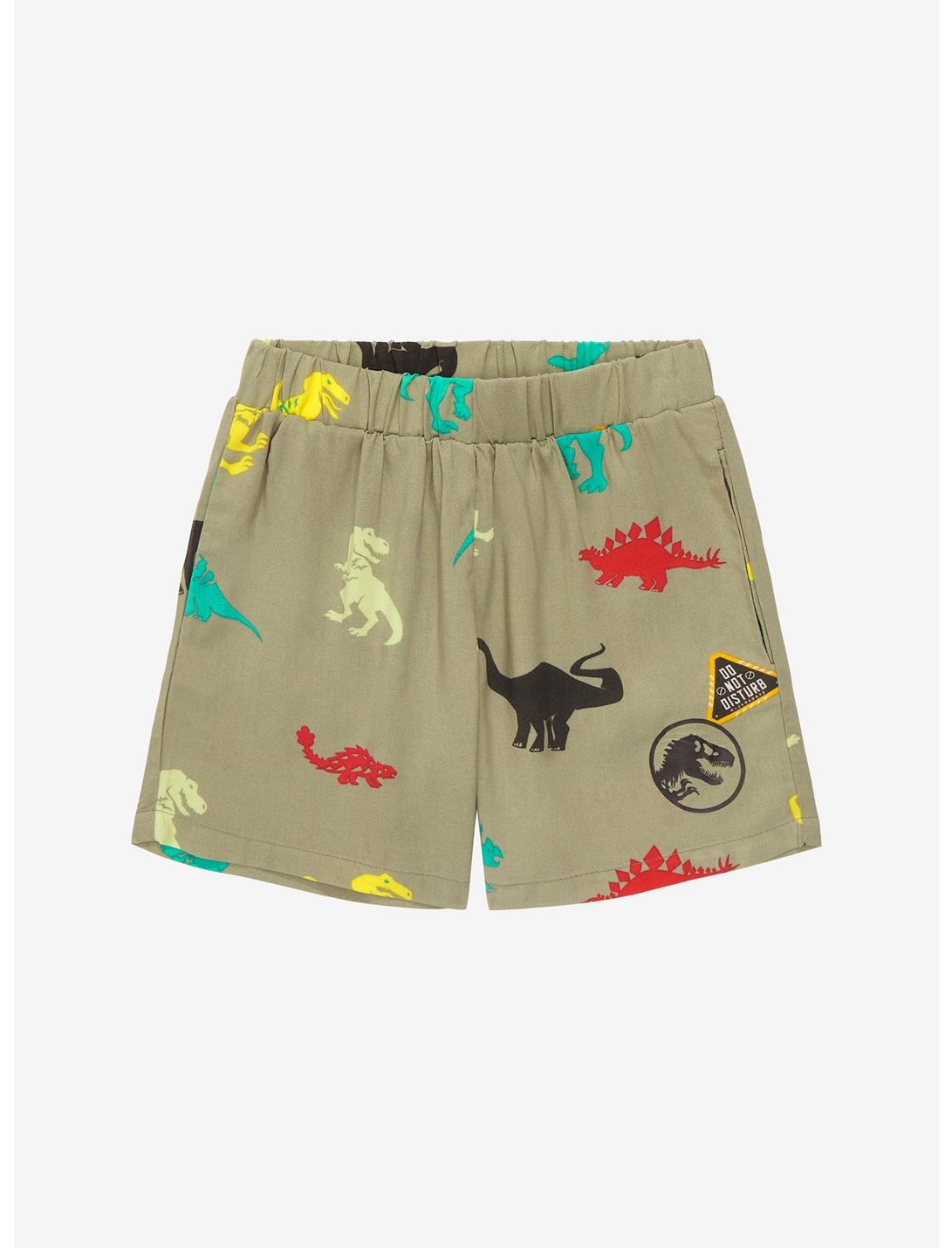 Jurassic Park Dinosaurs Allover Print Toddler Shorts - BoxLunch Exclusive, ARTICHOKE, hi-res