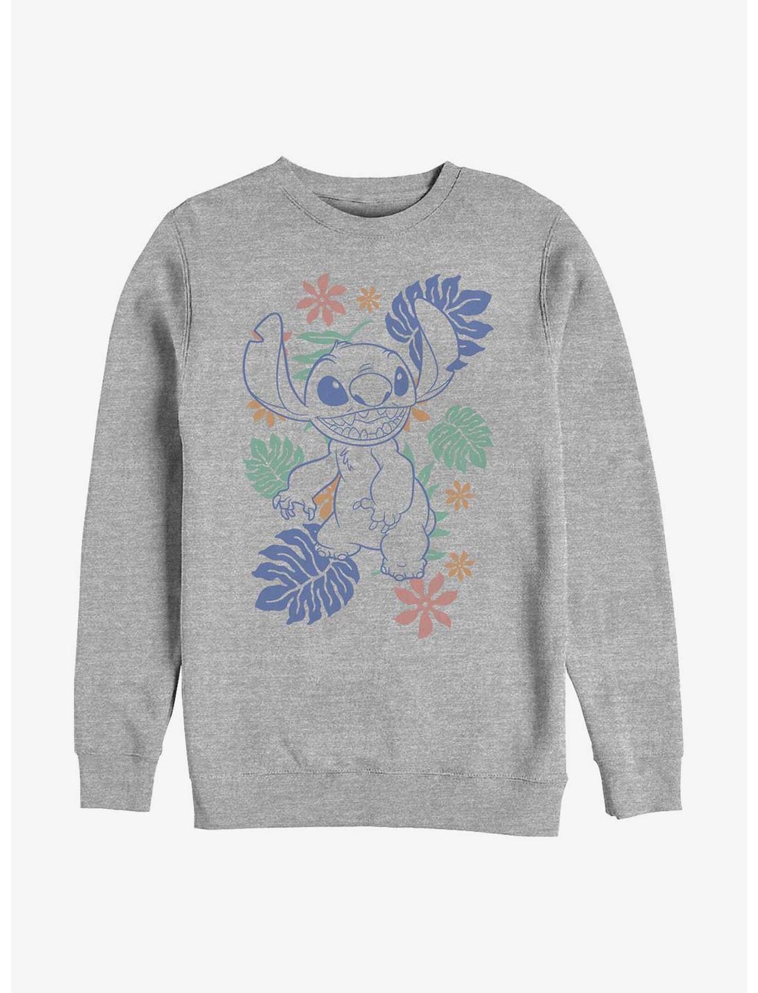 Disney Lilo & Stitch Retro Tropical Tonal Stitch Sweatshirt, ATH HTR, hi-res
