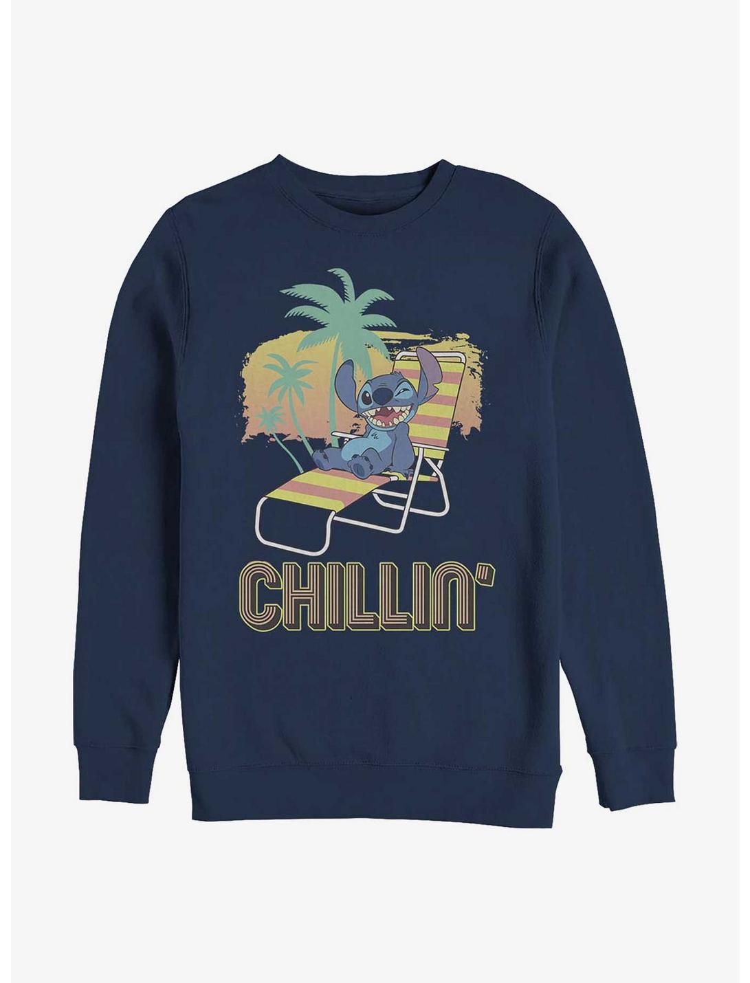 Disney Lilo & Stitch Chillin Sweatshirt, NAVY, hi-res