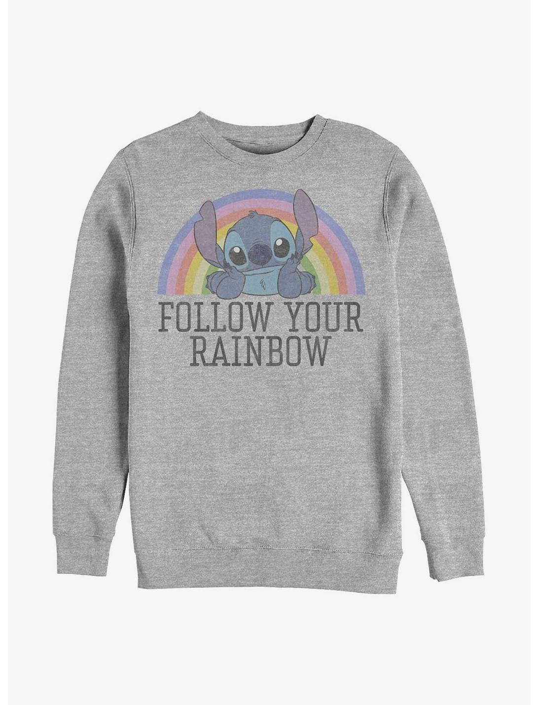 Disney Lilo & Stitch Rainbow Sweatshirt, ATH HTR, hi-res