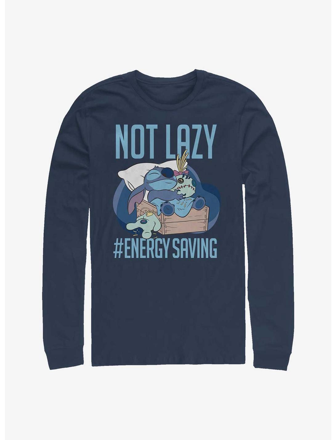 Disney Lilo & Stitch Lazy Energy Long-Sleeve T-Shirt, NAVY, hi-res