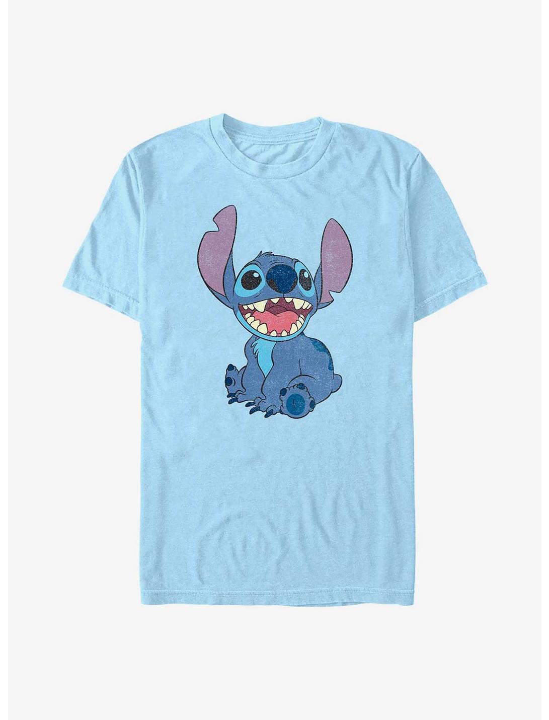 Disney Lilo & Stitch Basic Happy Stitch T-Shirt, LT BLUE, hi-res