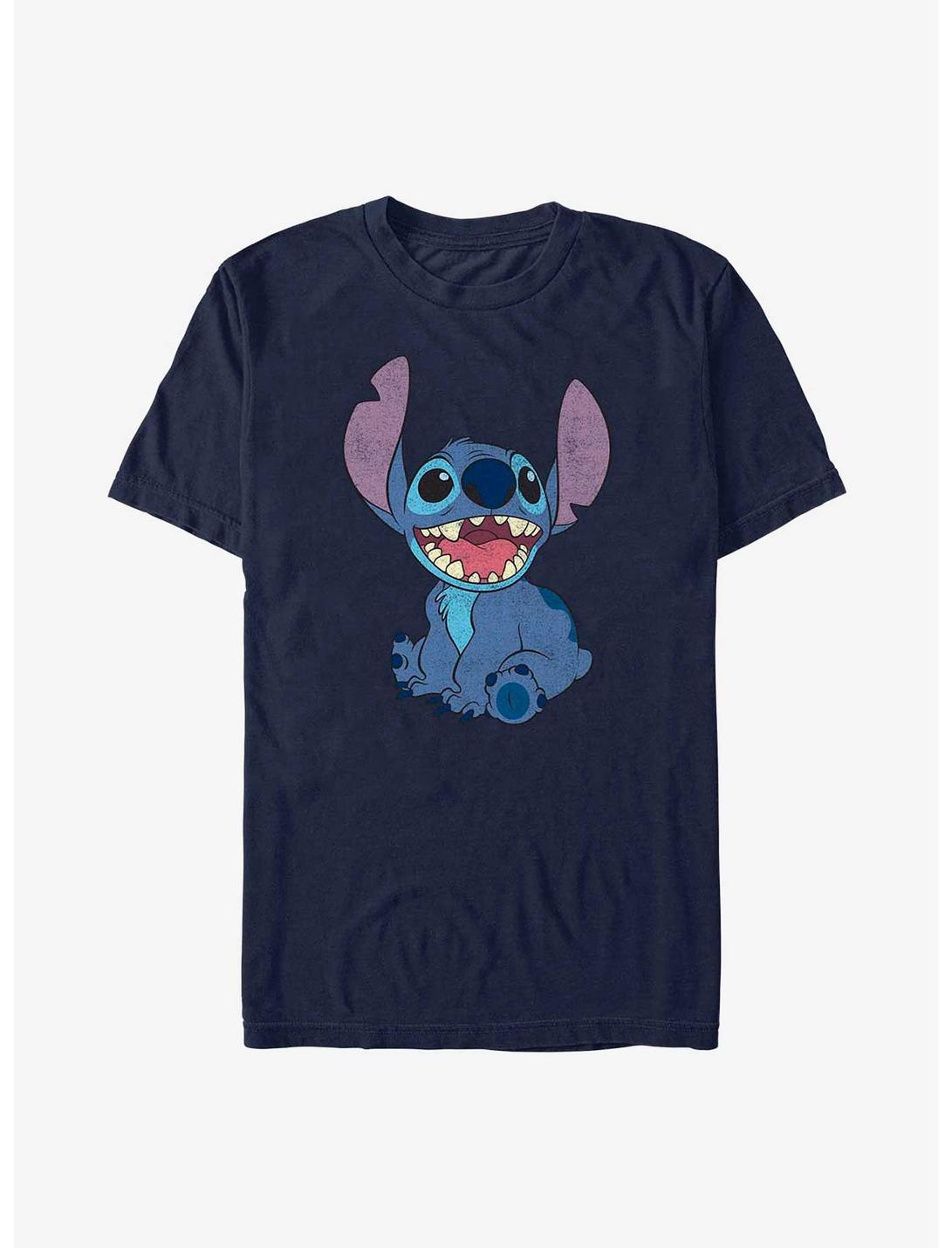 Disney Lilo & Stitch Basic Happy Stitch T-Shirt, NAVY, hi-res