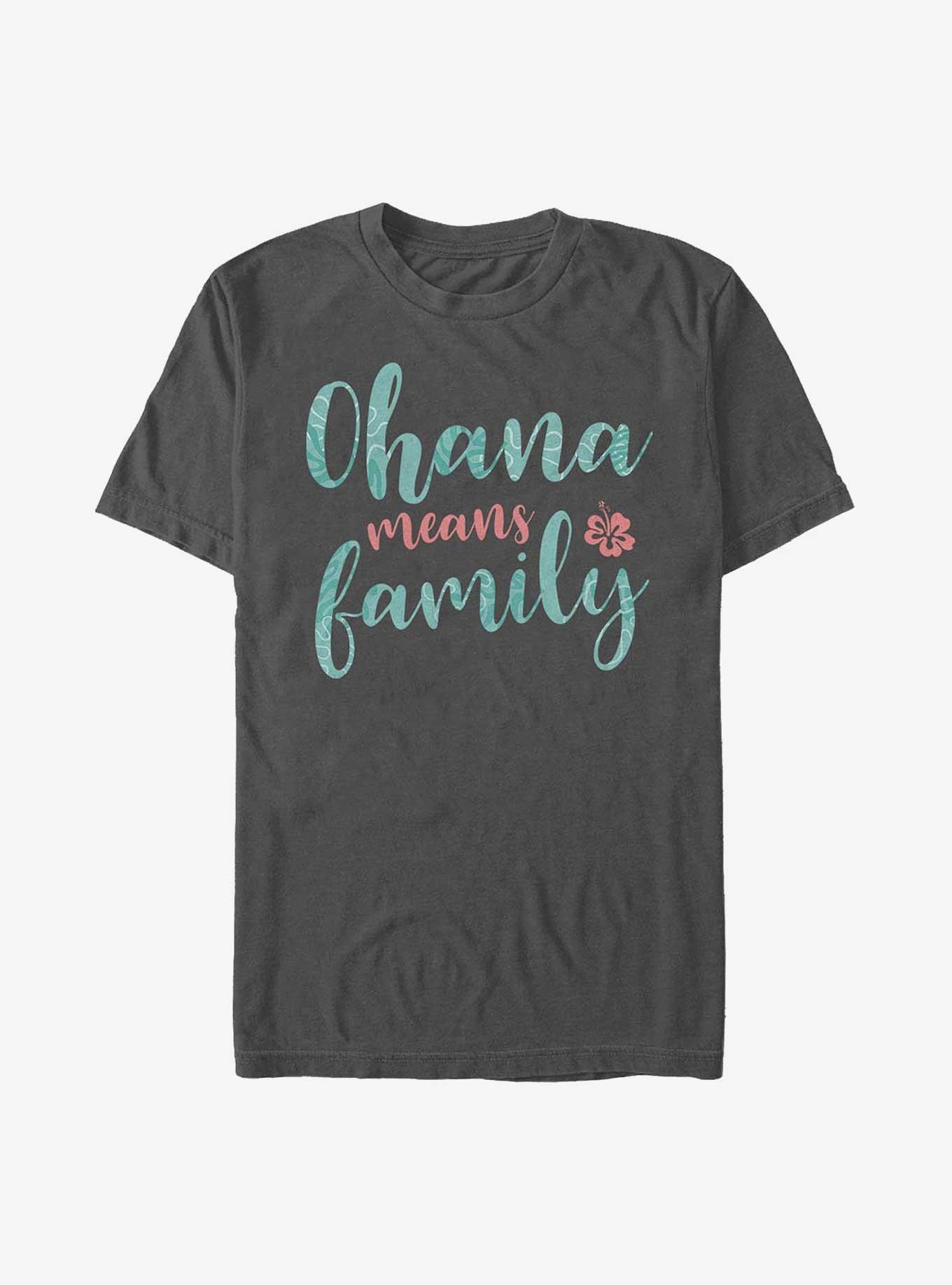 Disney Lilo & Stitch Ohana Script T-Shirt, CHARCOAL, hi-res