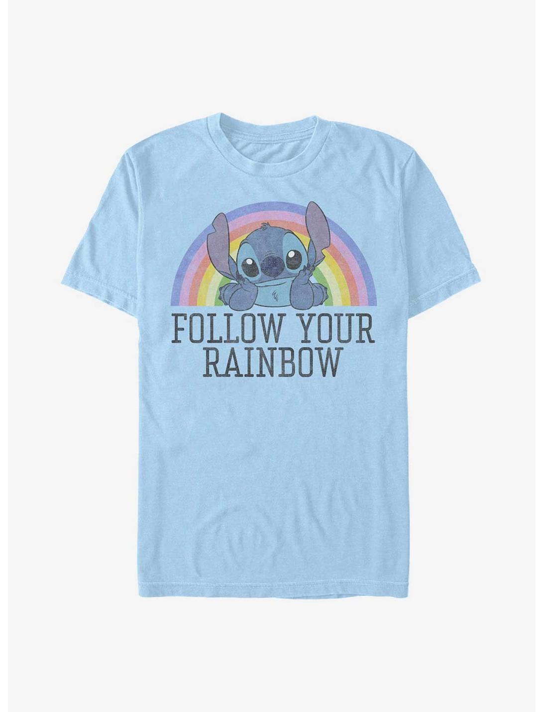 Disney Lilo & Stitch Rainbow T-Shirt, LT BLUE, hi-res