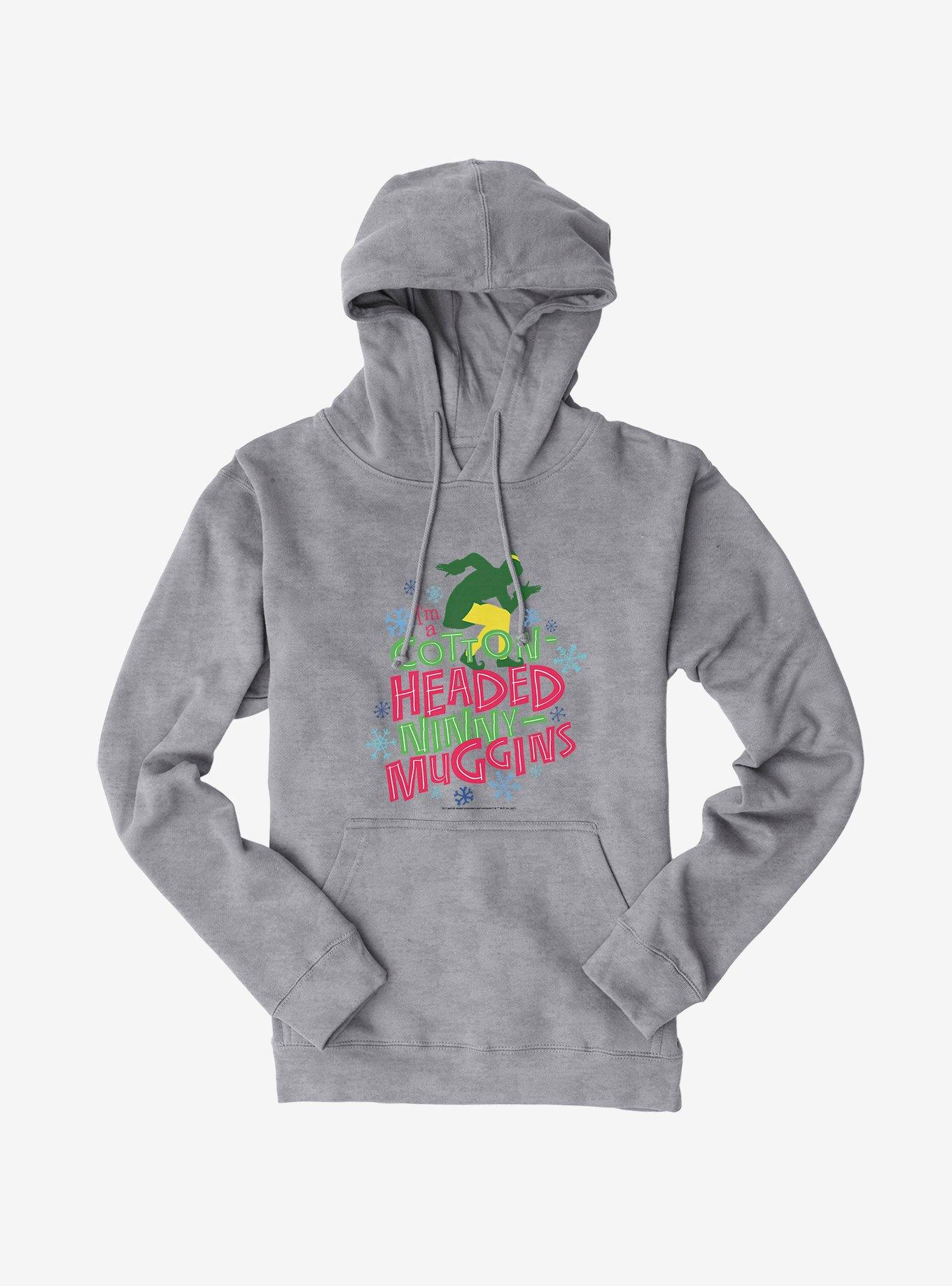 Elf I'M A Cotton Headed Ninny Muggins Graphic Hoodie, HEATHER GREY, hi-res