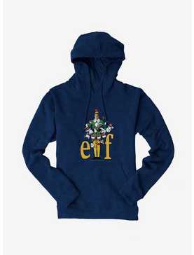 Elf Yellow Logo With Holiday Icons Hoodie, , hi-res
