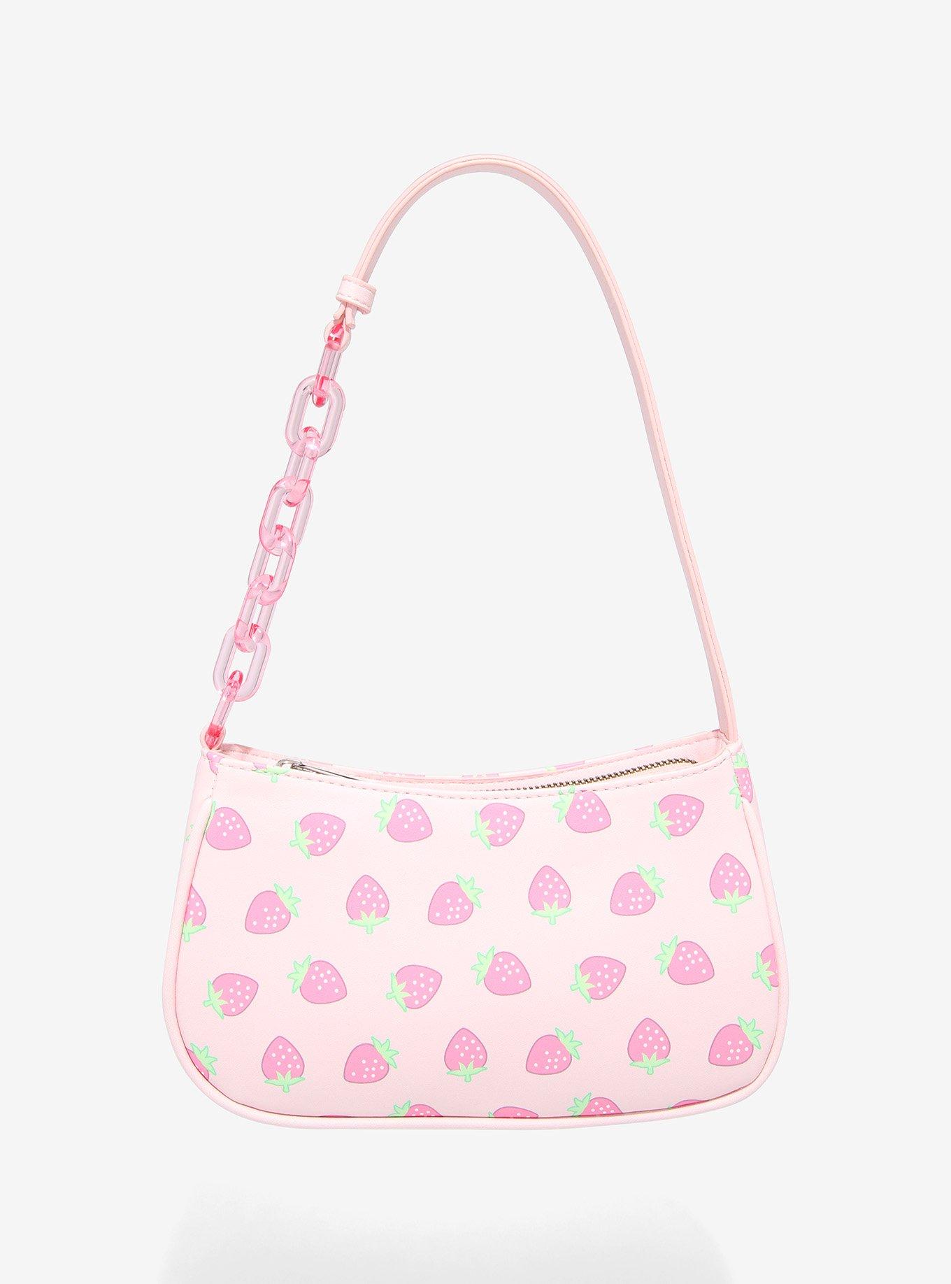 Strawberry Chunky Chain Baguette Bag