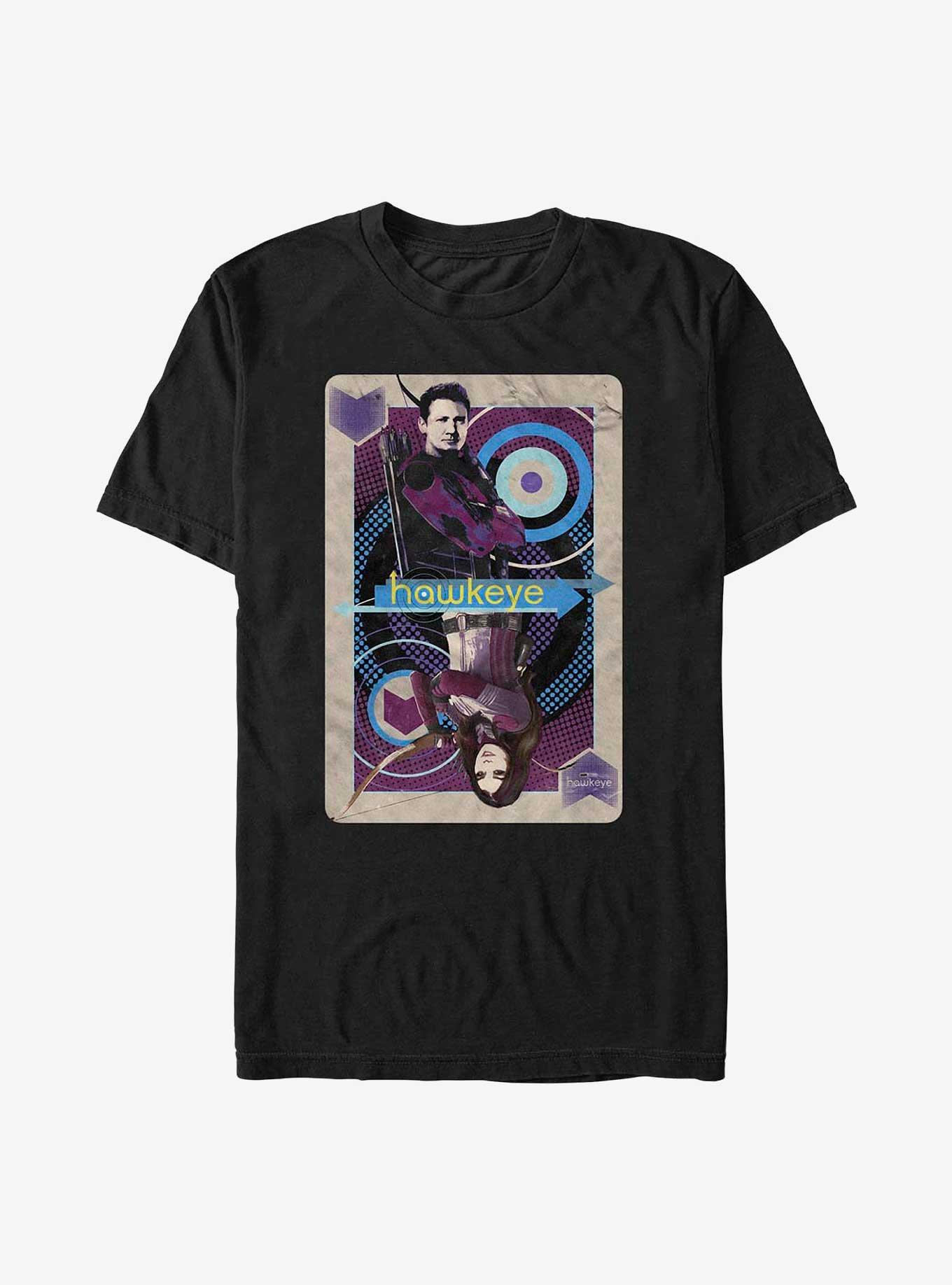 Marvel Hawkeye Playing Card T-Shirt, BLACK, hi-res