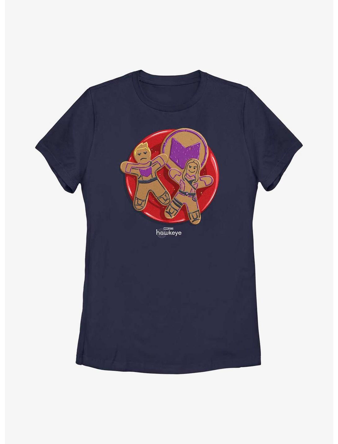 Marvel Hawkeye Gingerbread Cookies Womens T-Shirt, NAVY, hi-res