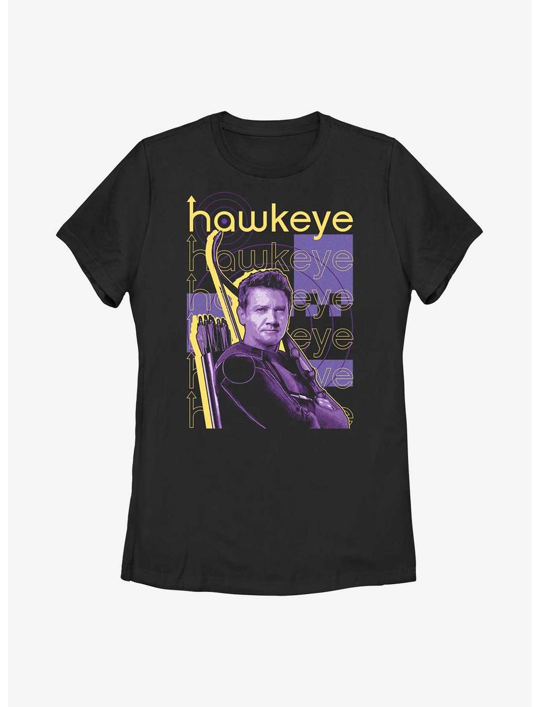 Marvel Hawkeye Stacked Hero Womens T-Shirt, BLACK, hi-res