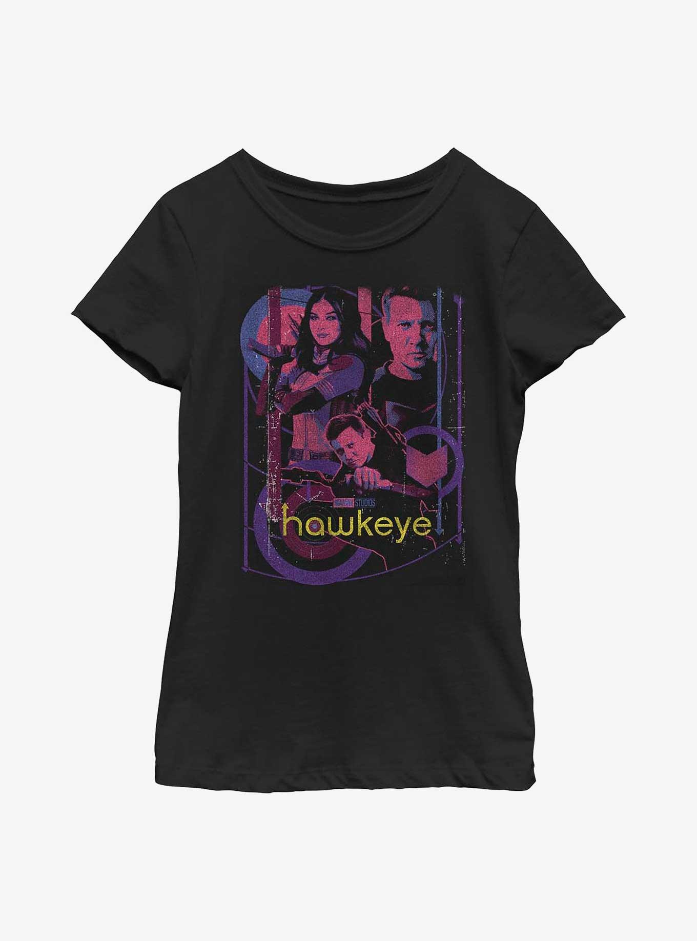 Marvel Hawkeye Bolt Slinger Collage Youth Girls T-Shirt, , hi-res
