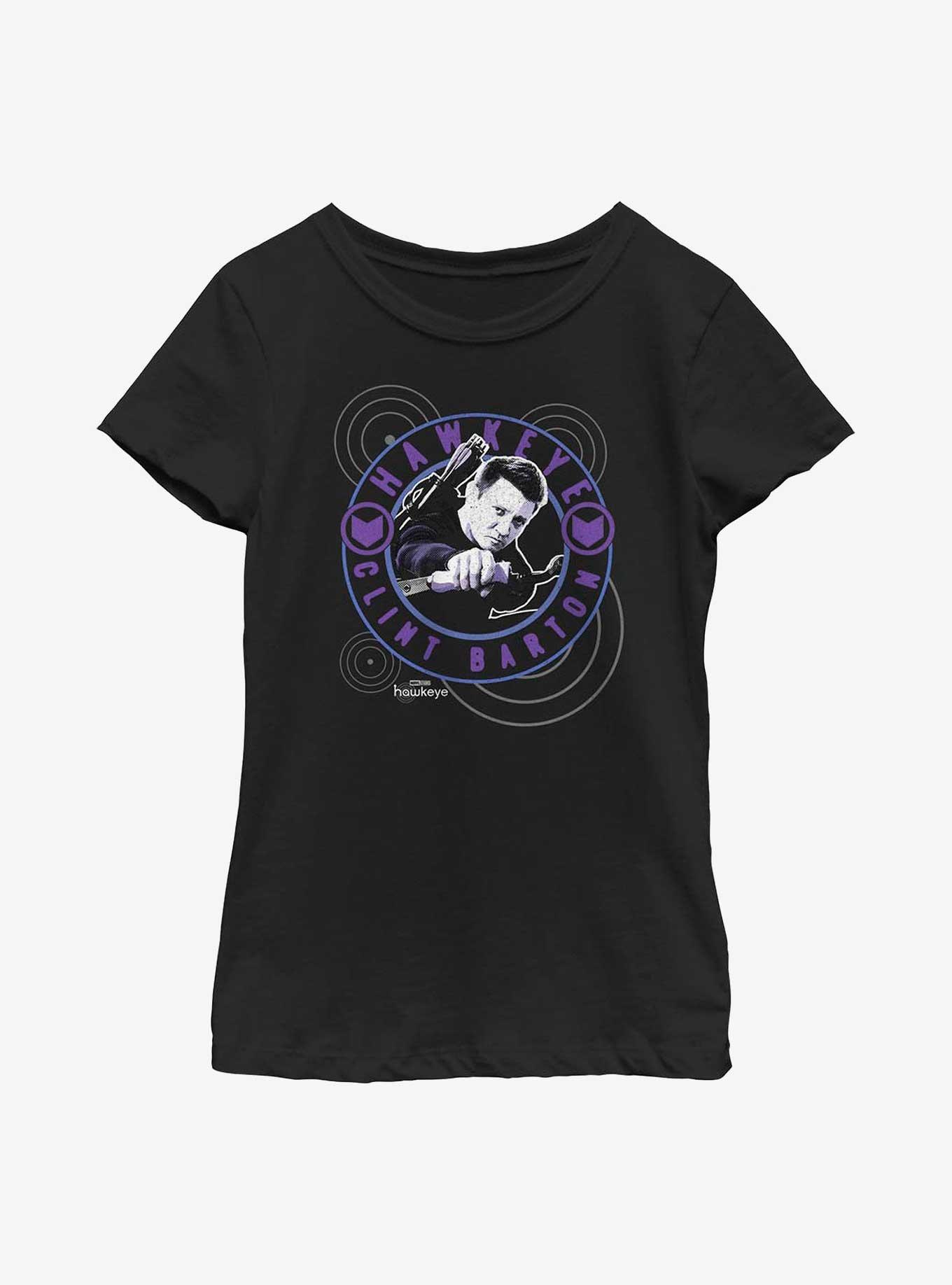 Marvel Hawkeye Clint Barton Stamp Youth Girls T-Shirt, , hi-res
