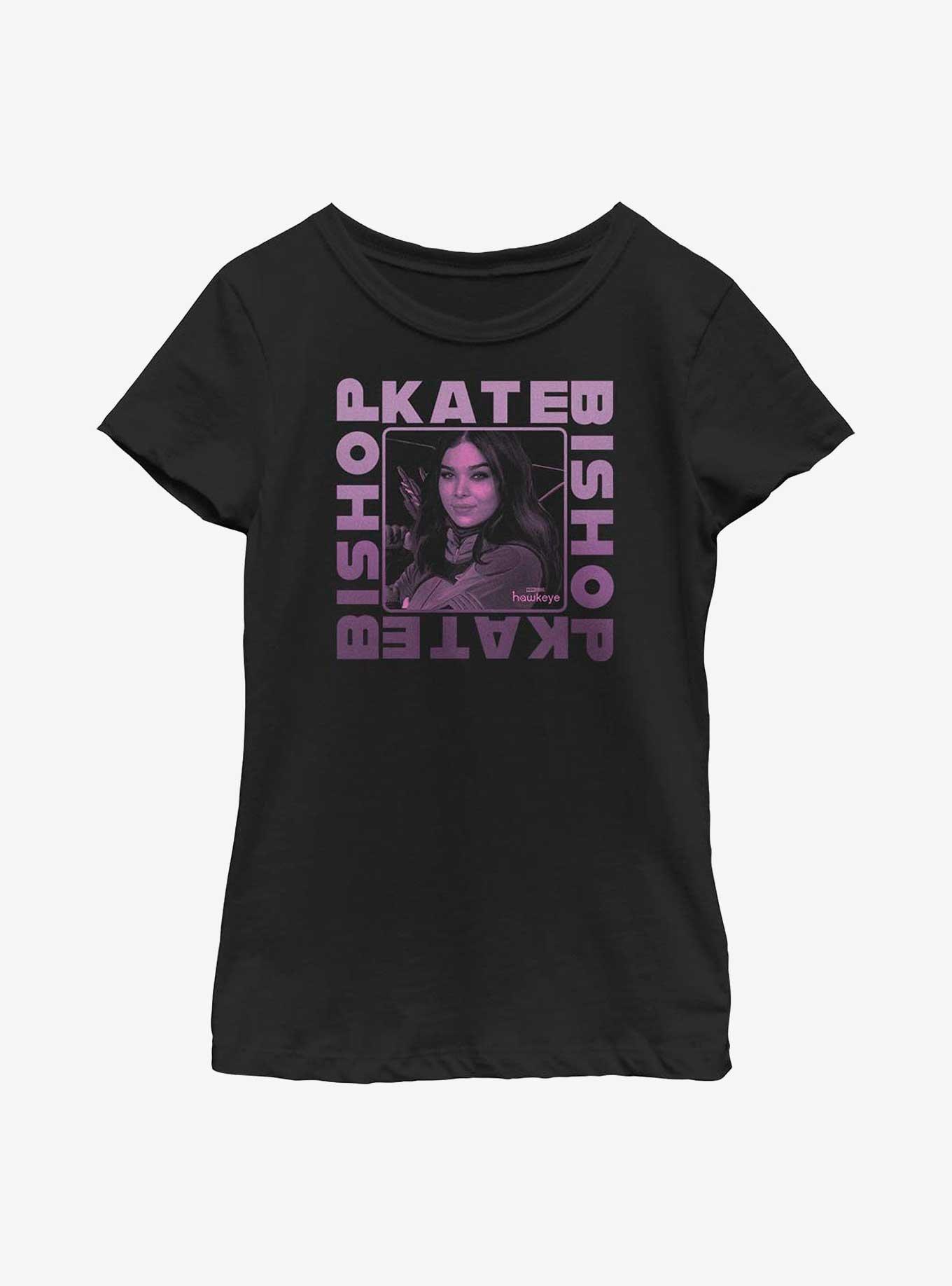 Marvel Hawkeye Kate Bishop Text Box Youth Girls T-Shirt, BLACK, hi-res